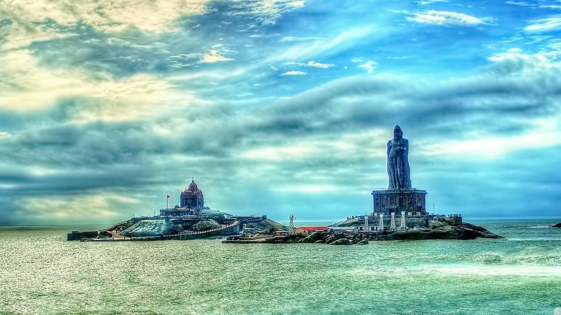 1920x1080 ancient #tamil valluvar statue #india #tamilnadu thiruvalluvar statue vivekananda rock #calm #landscape. History wallpaper, Dark desktop background, Wallpaper, Desktop