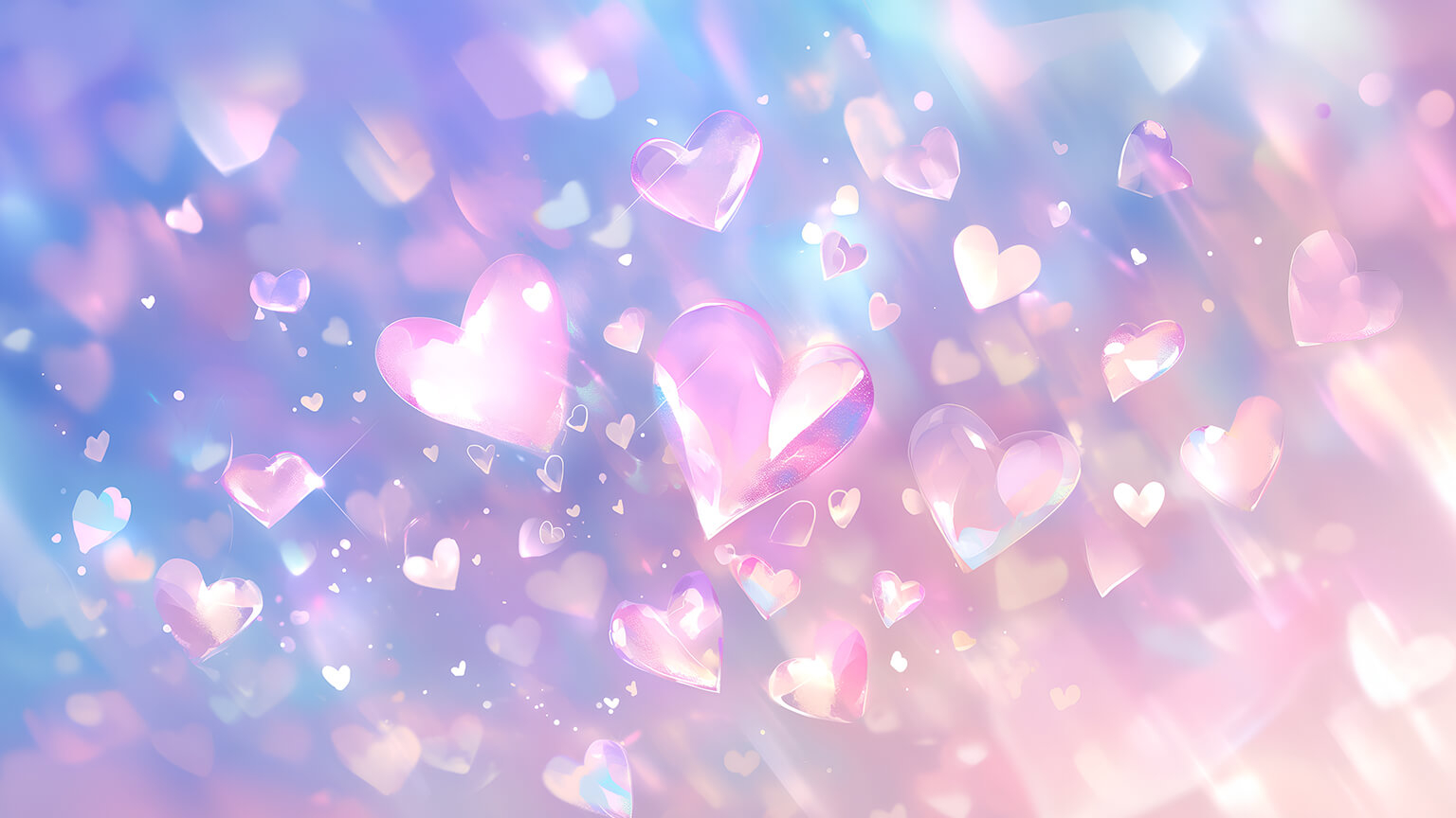 1540x870 Free Crystal Hearts Aura Blurred Pastel, Desktop