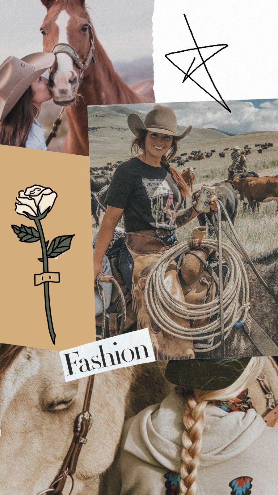 900x1600 Wallpaper Cowgirl. Horse wallpaper, Country background, Western aesthetic wallpaper, Phone