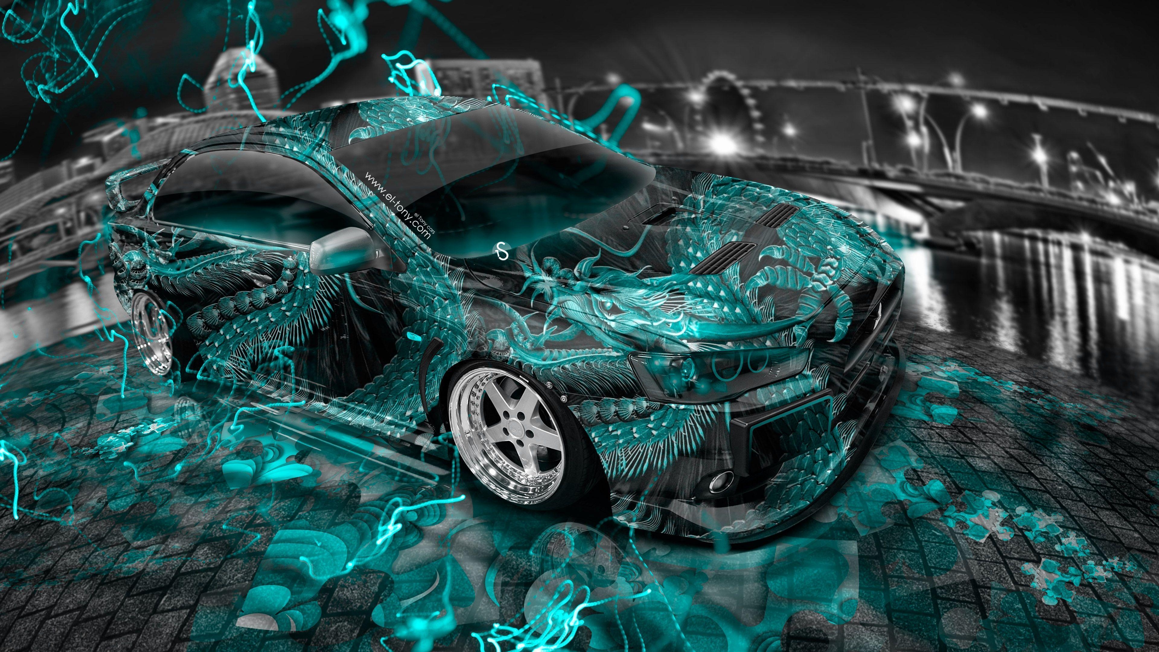 3840x2160 Mitsubishi Lancer Evolution X JDM Tuning Dragon City Energy Car, Desktop