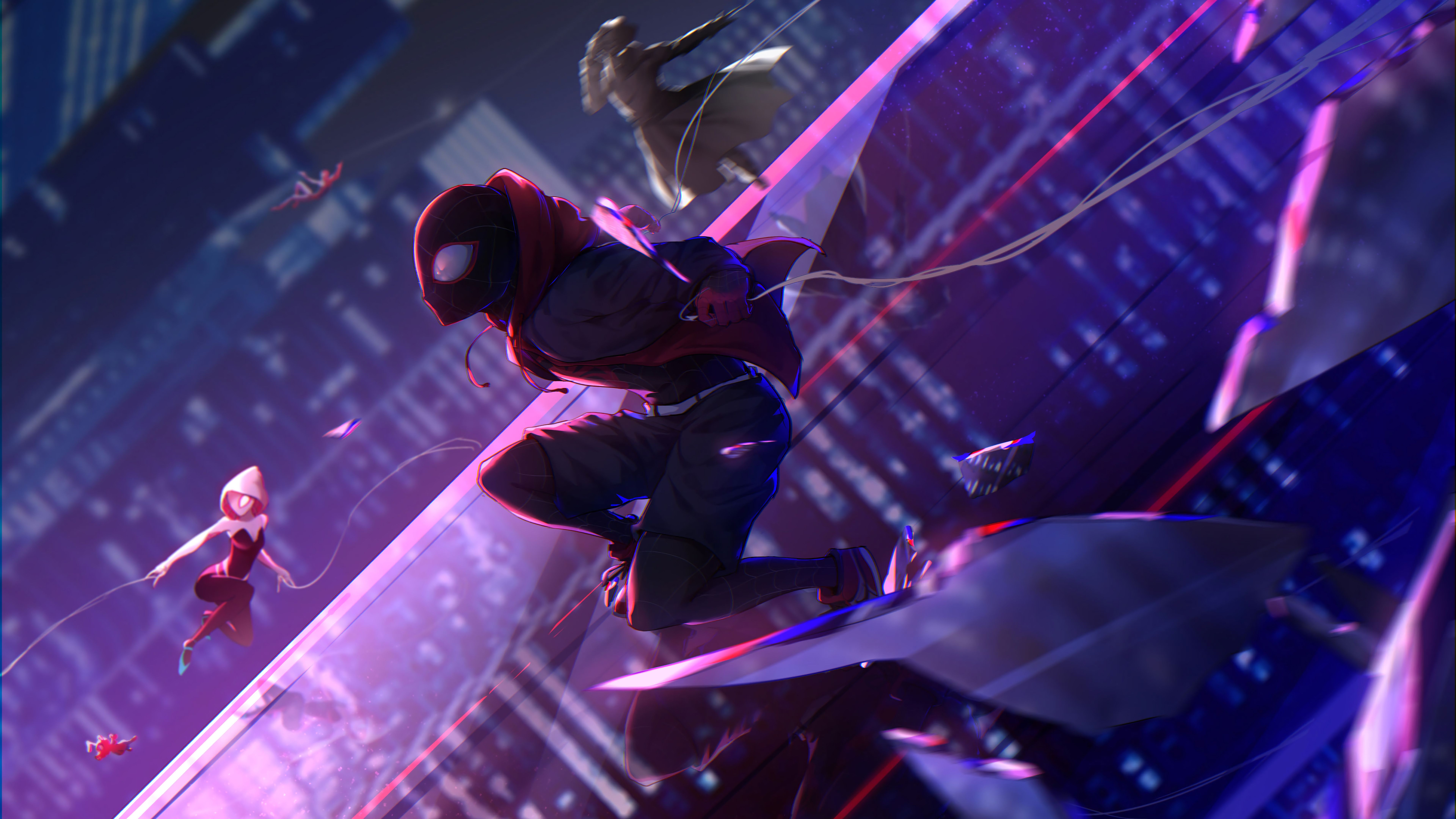 7680x4320 Miles Morales Spider Gwen Spider Man: Into The Spider Verse 8K, Desktop