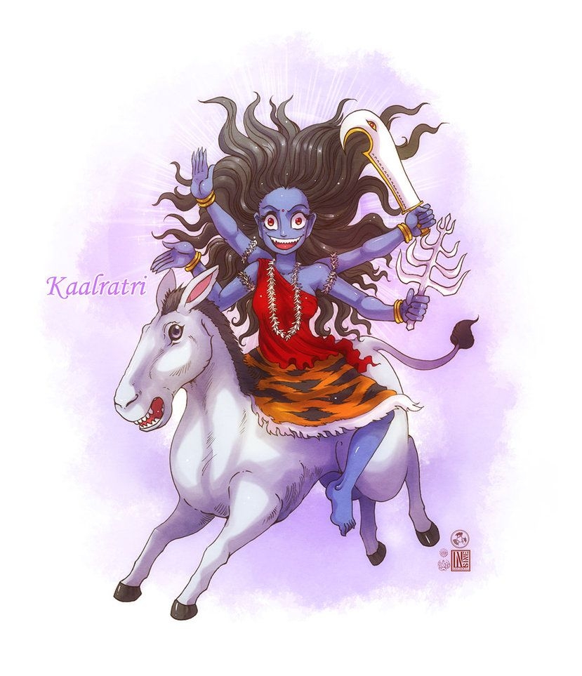 830x970 Kaalratri mata. God illustrations, Durga painting, Navratri devi image, Phone