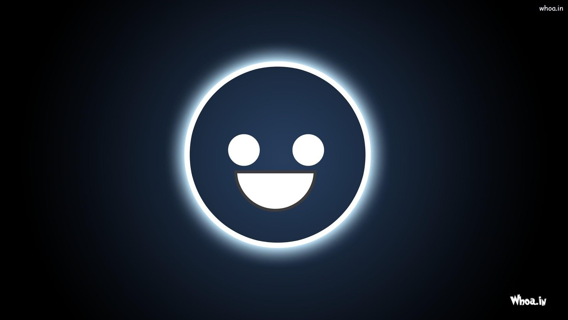 1920x1080 Big Blue Smiley Face With Blue Background HD Funny Wallpaper, Desktop