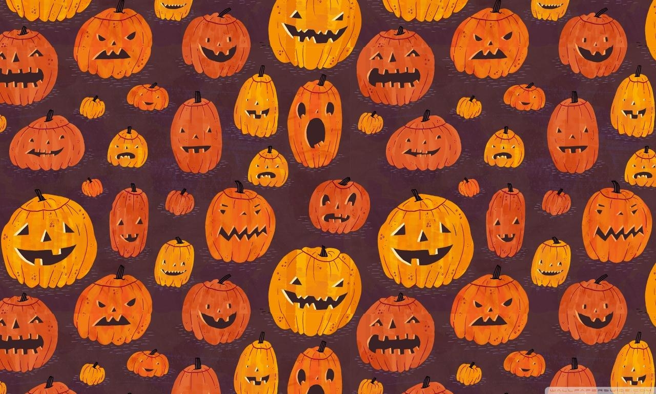 1280x770 Halloween Pumpkins Pattern ❤ 4K HD Desktop Wallpaper for 4K, Desktop