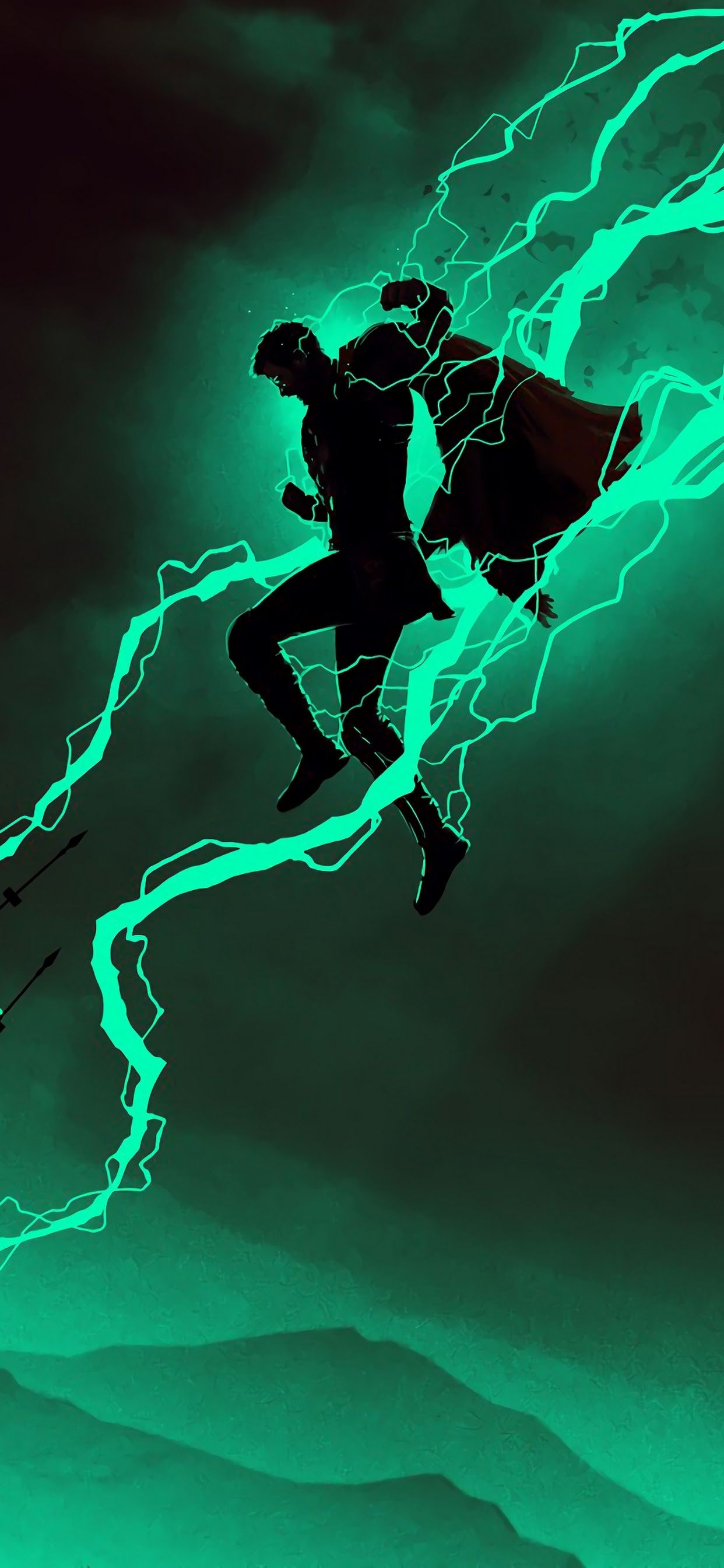 1250x2690 Thor Minimalist Lightning 4K Wallpaper, Phone