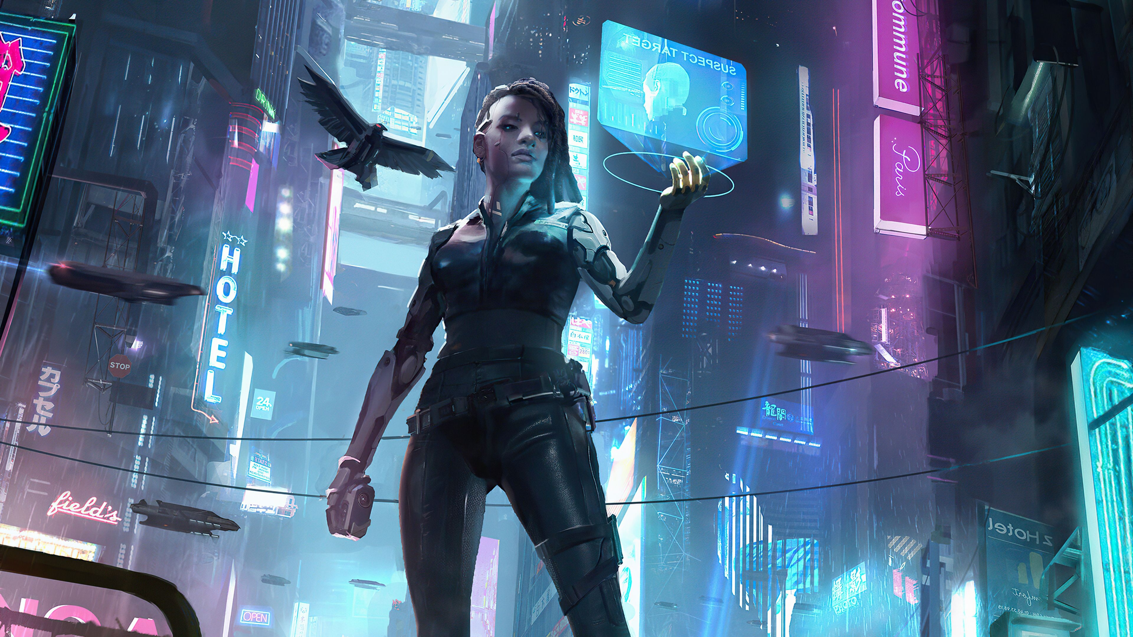 3840x2160 Cyborg Futuristic Cyberpunk Girl Wallpaper, HD Artist 4K Wallpaper, Image, Photo and Background, Desktop