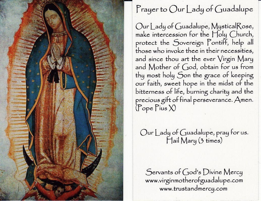 1040x800 Our Lady of Guadalupe Prayer Card at virginmotherofguadalupe.com, Desktop