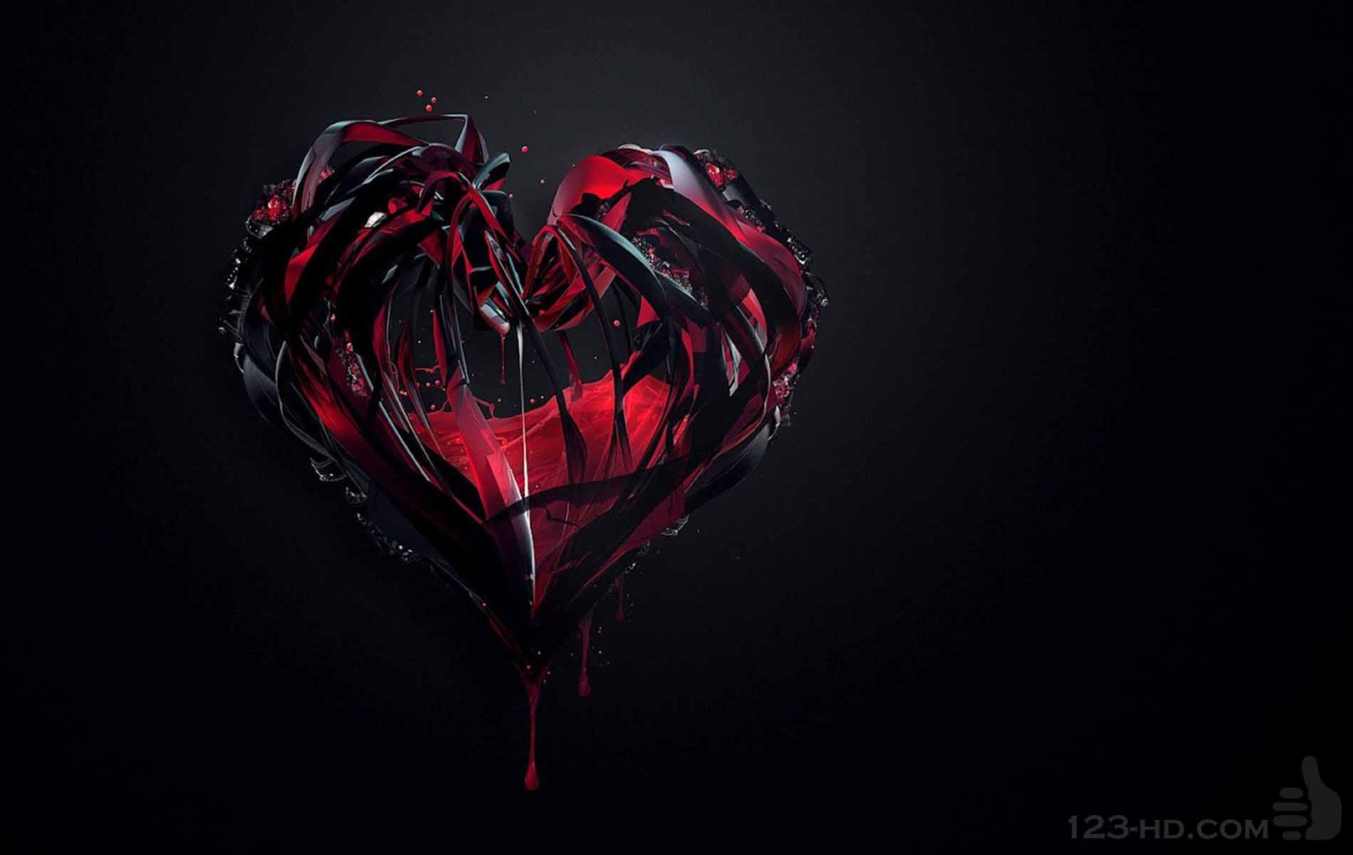 1900x1200 red and black heart wallpaper, black and red wallpaper, Desktop