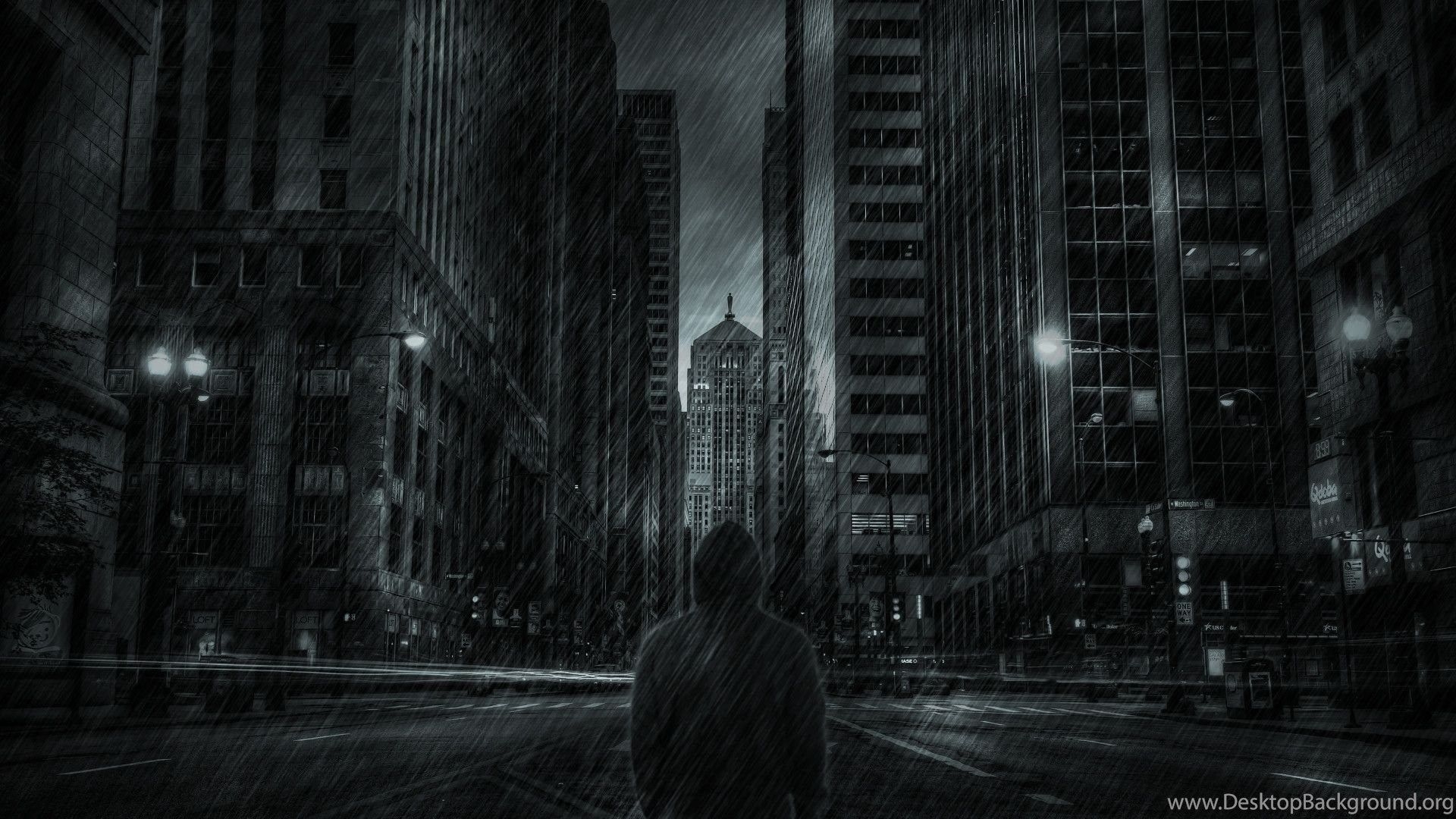 1920x1080 Buildings Skyscrapers Hoodie Rain Storm Mood Dark Wallpaper. Desktop Background, Desktop