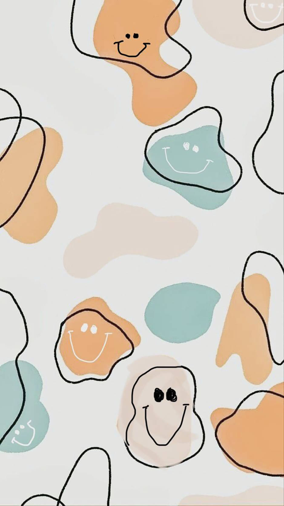 940x1670 Download Preppy Smiley Face Organic Pattern Wallpaper, Phone