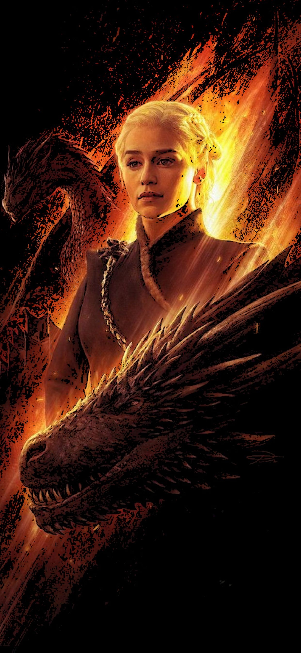 1250x2690 Daenerys and Dragons iPhone XS MAX Wallpaper, HD Artist, Phone