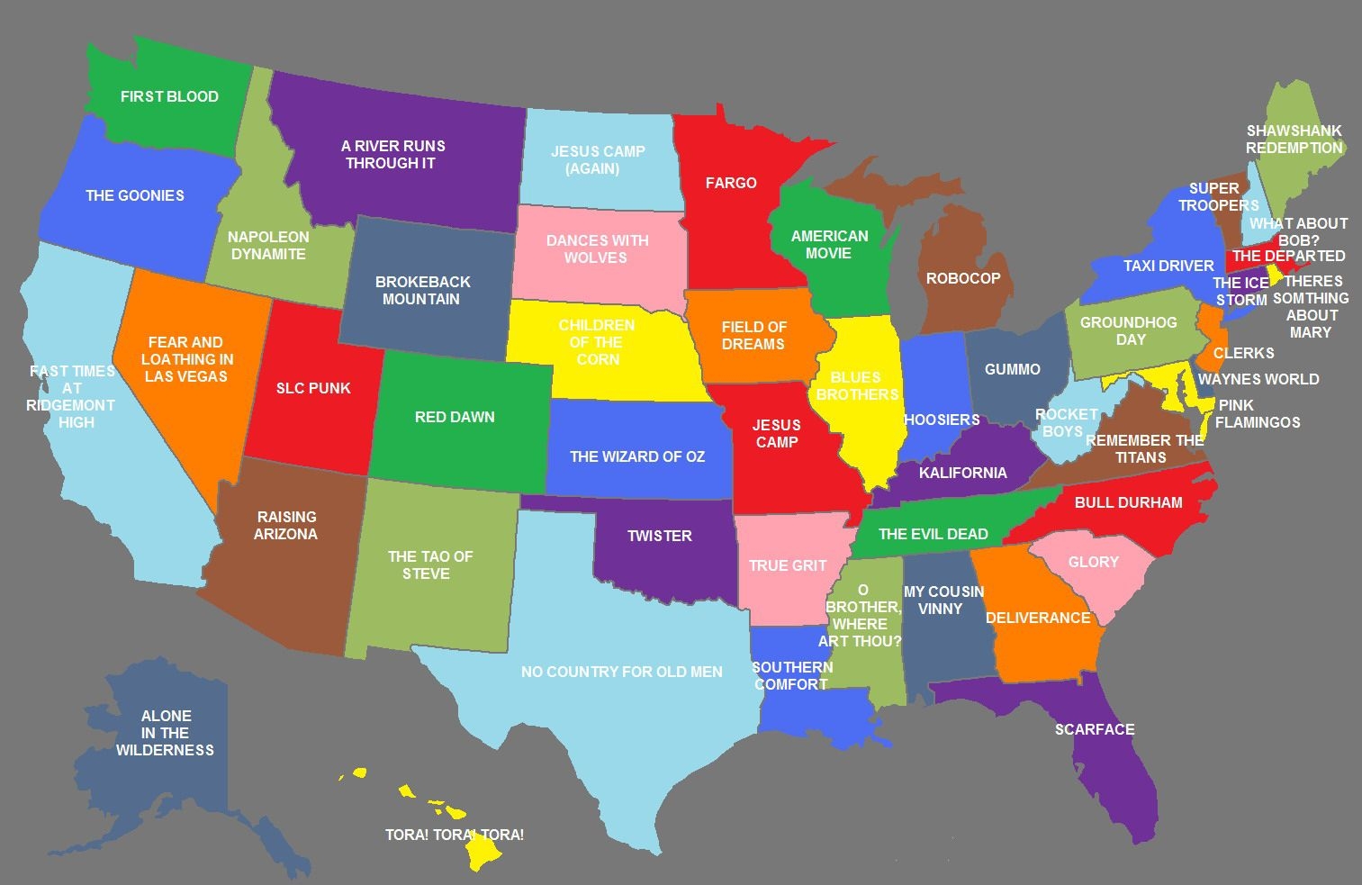 1520x990 New U.S. Map Assigns Movies That Represent Each State. Hollywood, Desktop