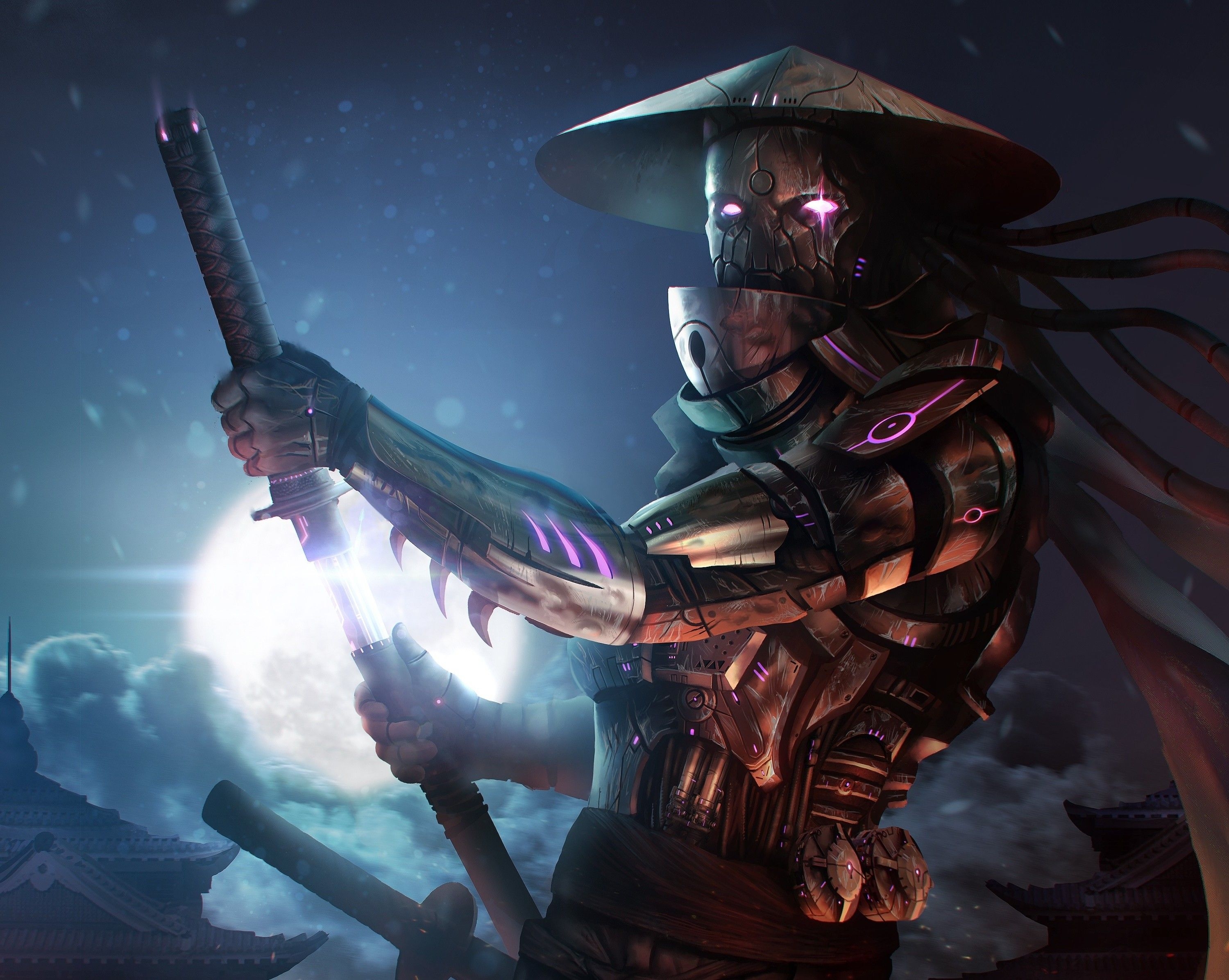 3000x2400 fantasy art samurai katana wallpaper, Desktop