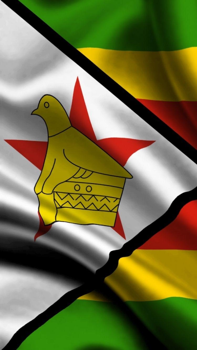 750x1340 Download Wallpaper  Zimbabwe, atlas, Flag, Cloth, Silk, Phone