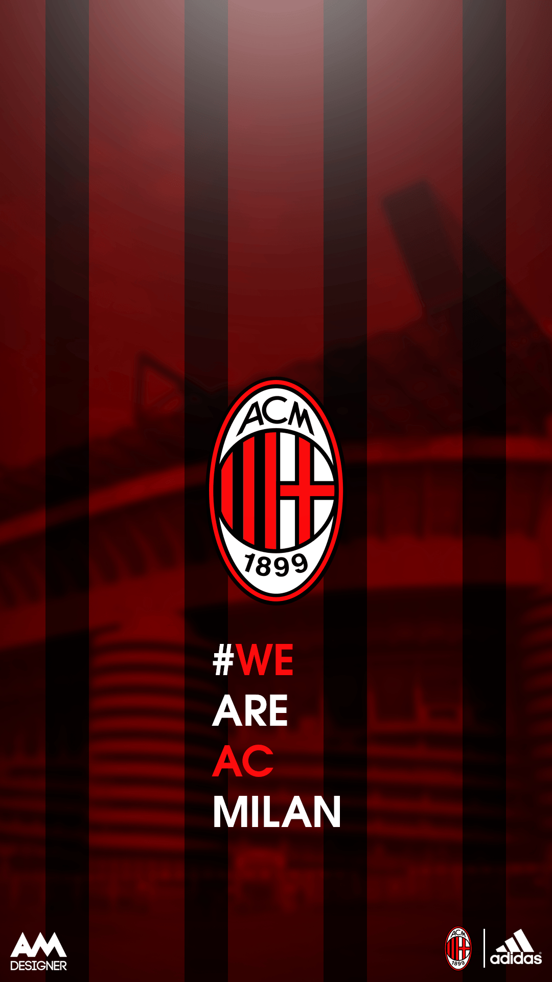 1080x1920 Adidas AC Milan Wallpaper, Phone