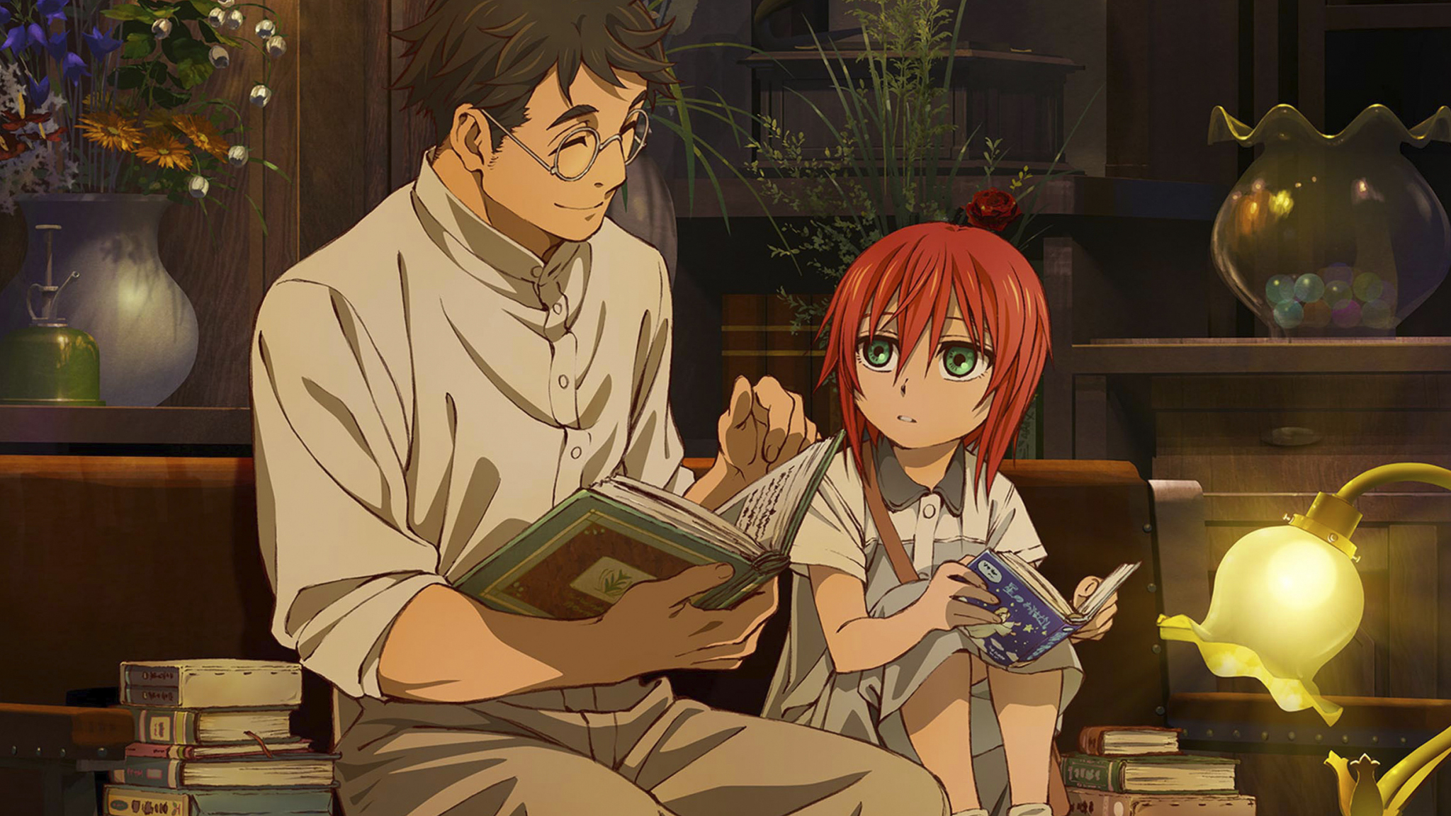 2050x1160 Desktop Wallpaper Chise Hatori, Anime Girl, Reading Books, HD Image, Picture, Background, 2fea8e, Desktop