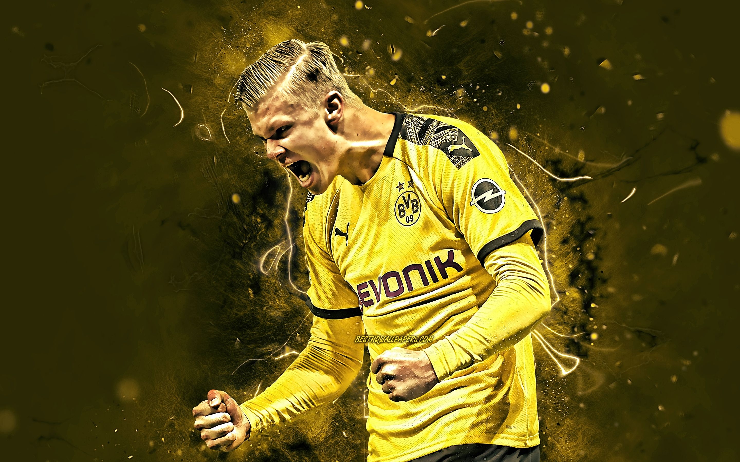 2880x1800 Download wallpaper Erling Haaland, goal, Borussia Dortmund FC, Desktop