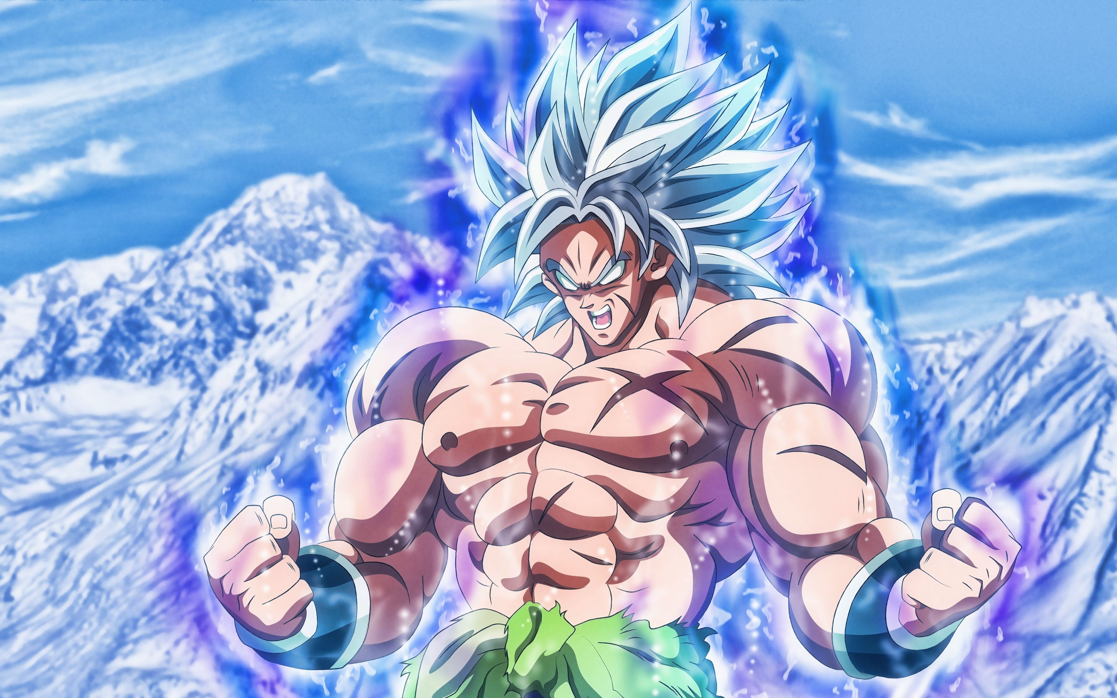 3840x2400 Download wallpaper Broly, 4k, mountains, Dragon Ball, artwork, Desktop