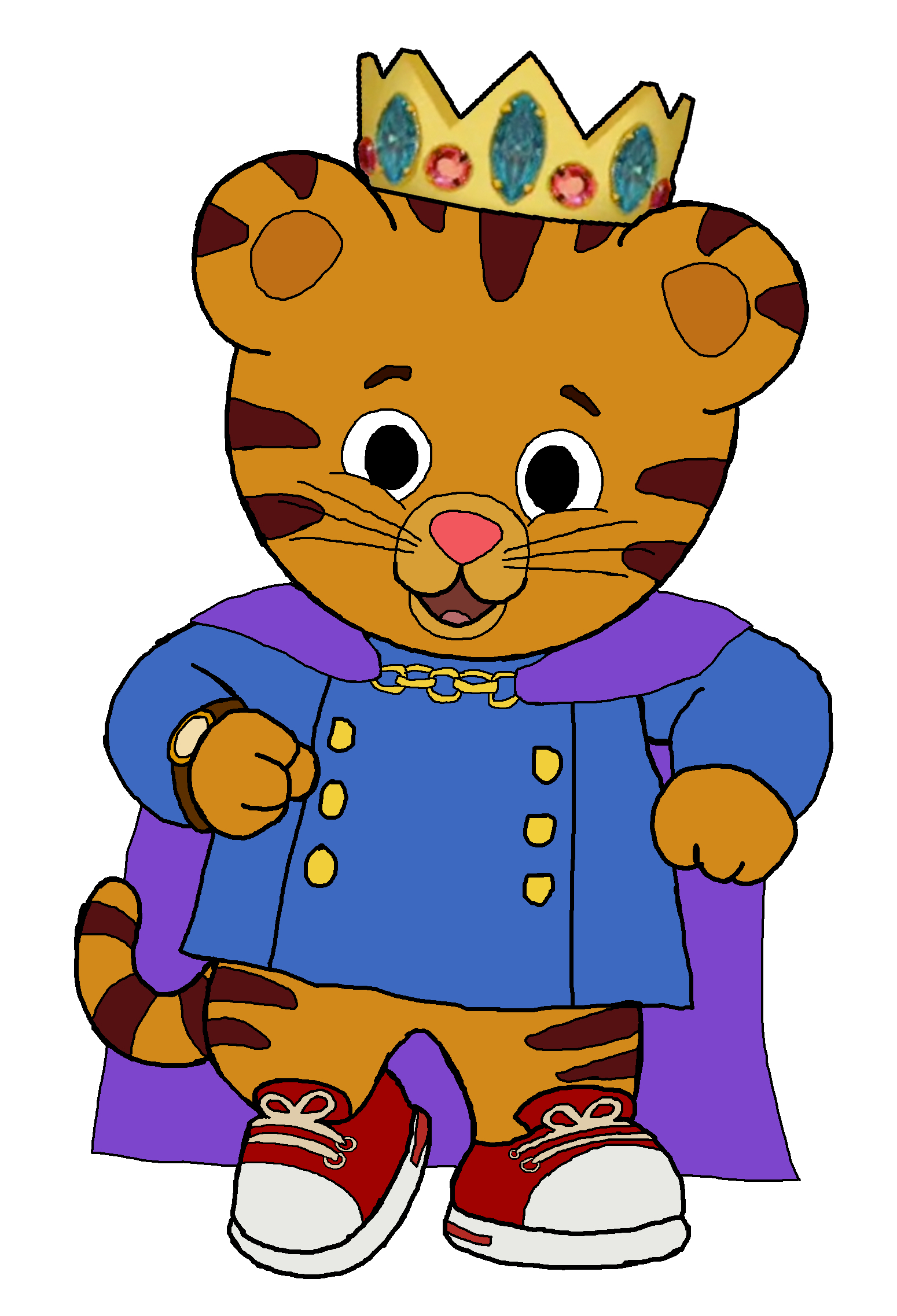 1550x2280 King Daniel Tiger Tiger's Neighborhood fã Art 33996869, Phone