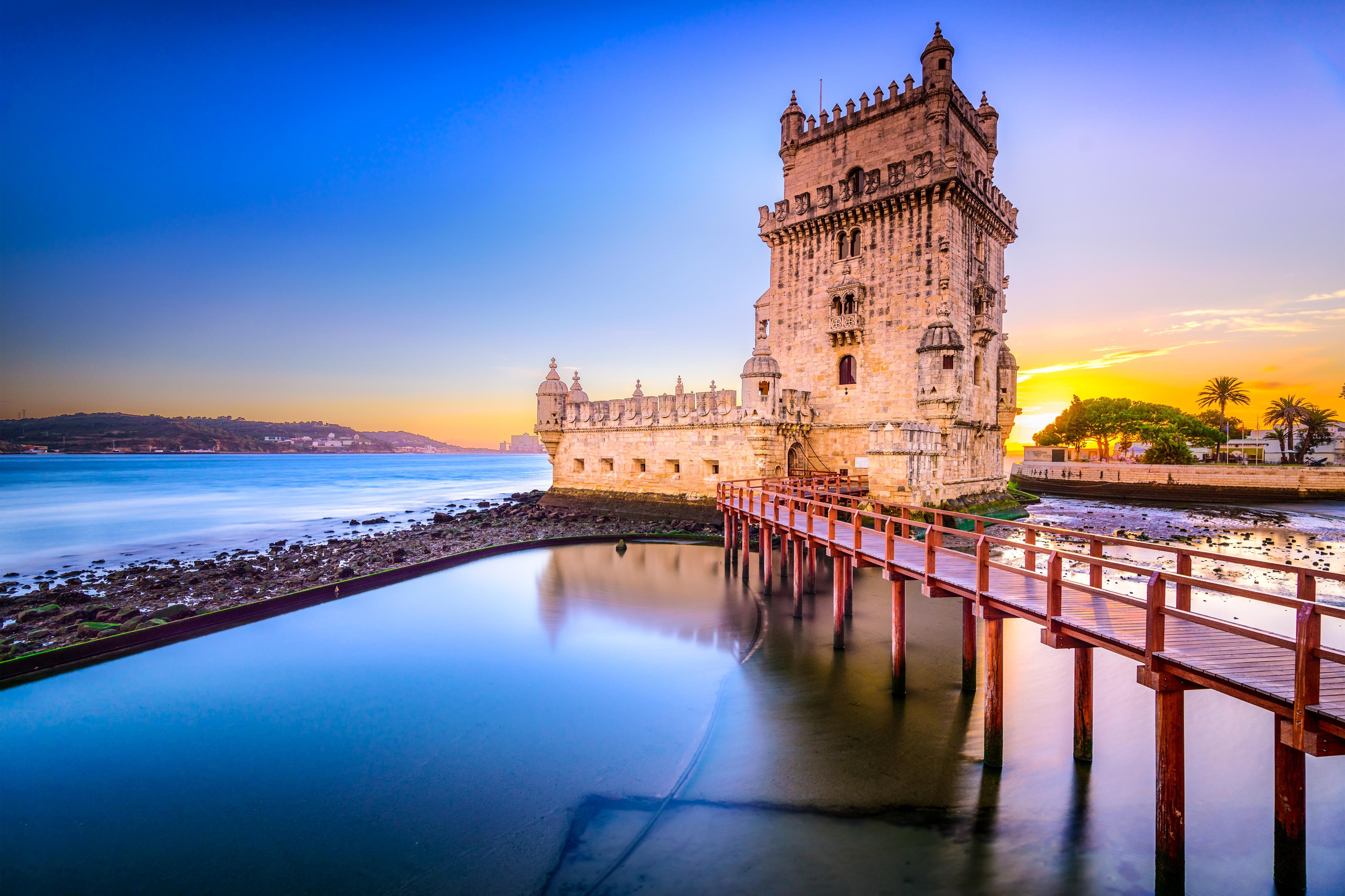 4500x3000 Download wallpaper  tower, bridge, belem, lisbon, portugal, Desktop