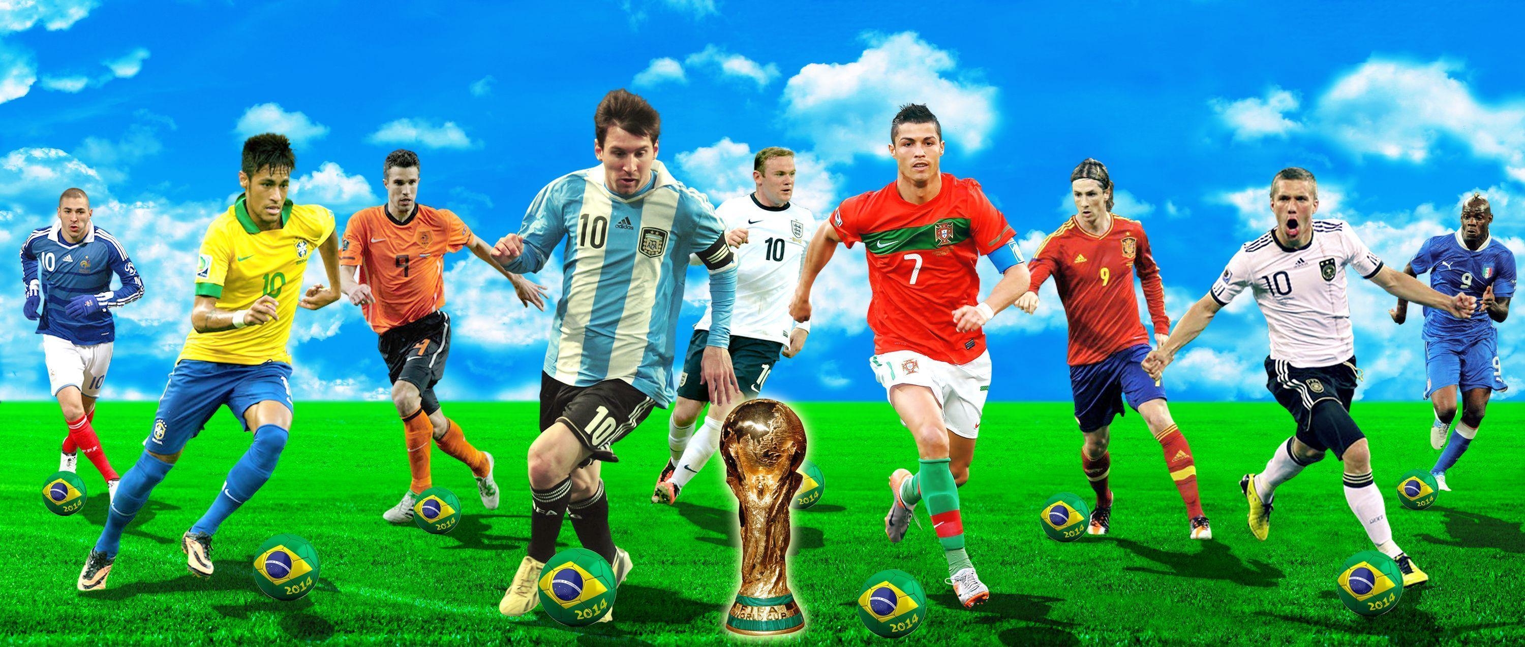 3000x1280 Best Soccer Players Wallpaper, Dual Screen