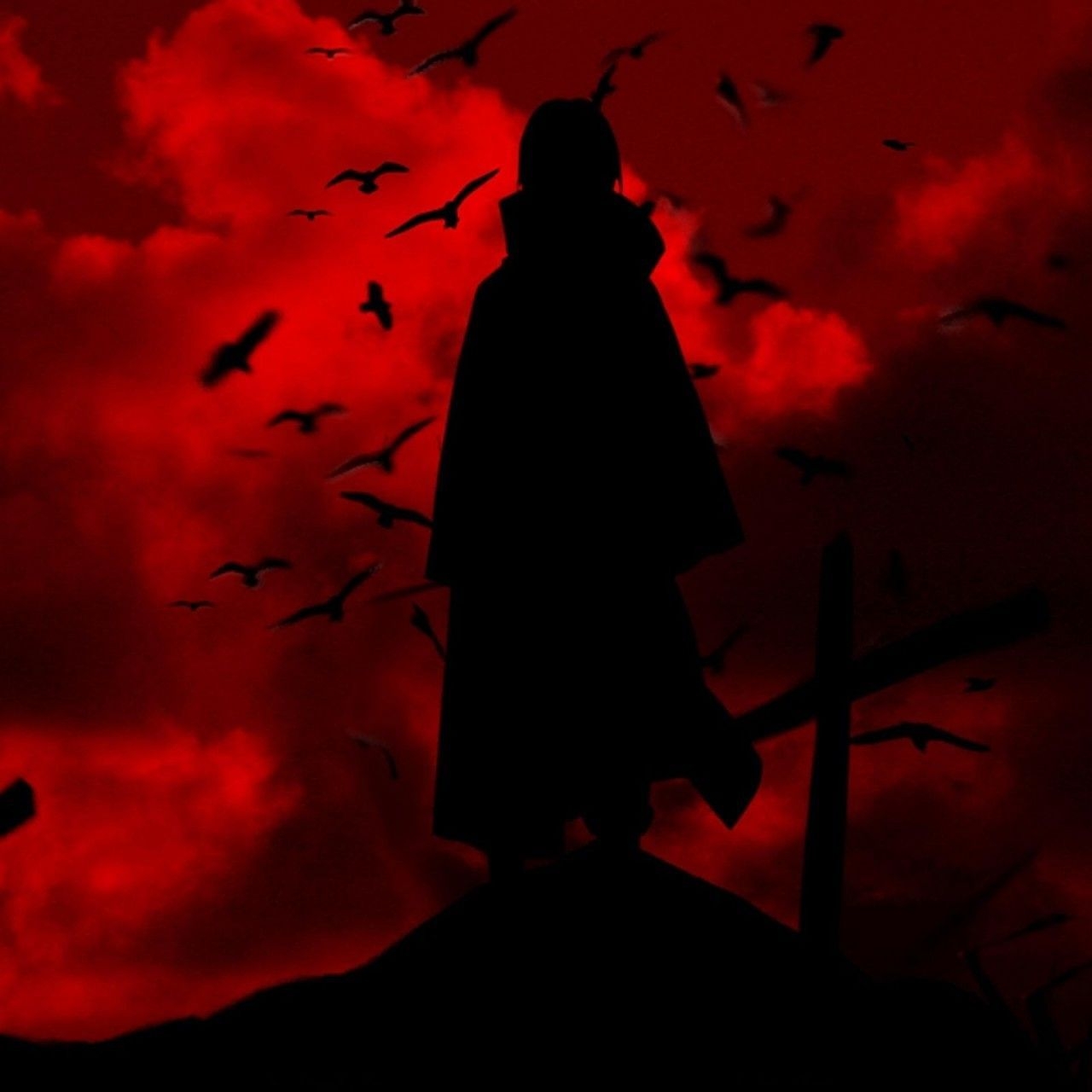 1280x1280 Uchiha Itachi Crow Wallpaper Free Uchiha Itachi Crow Background, Phone