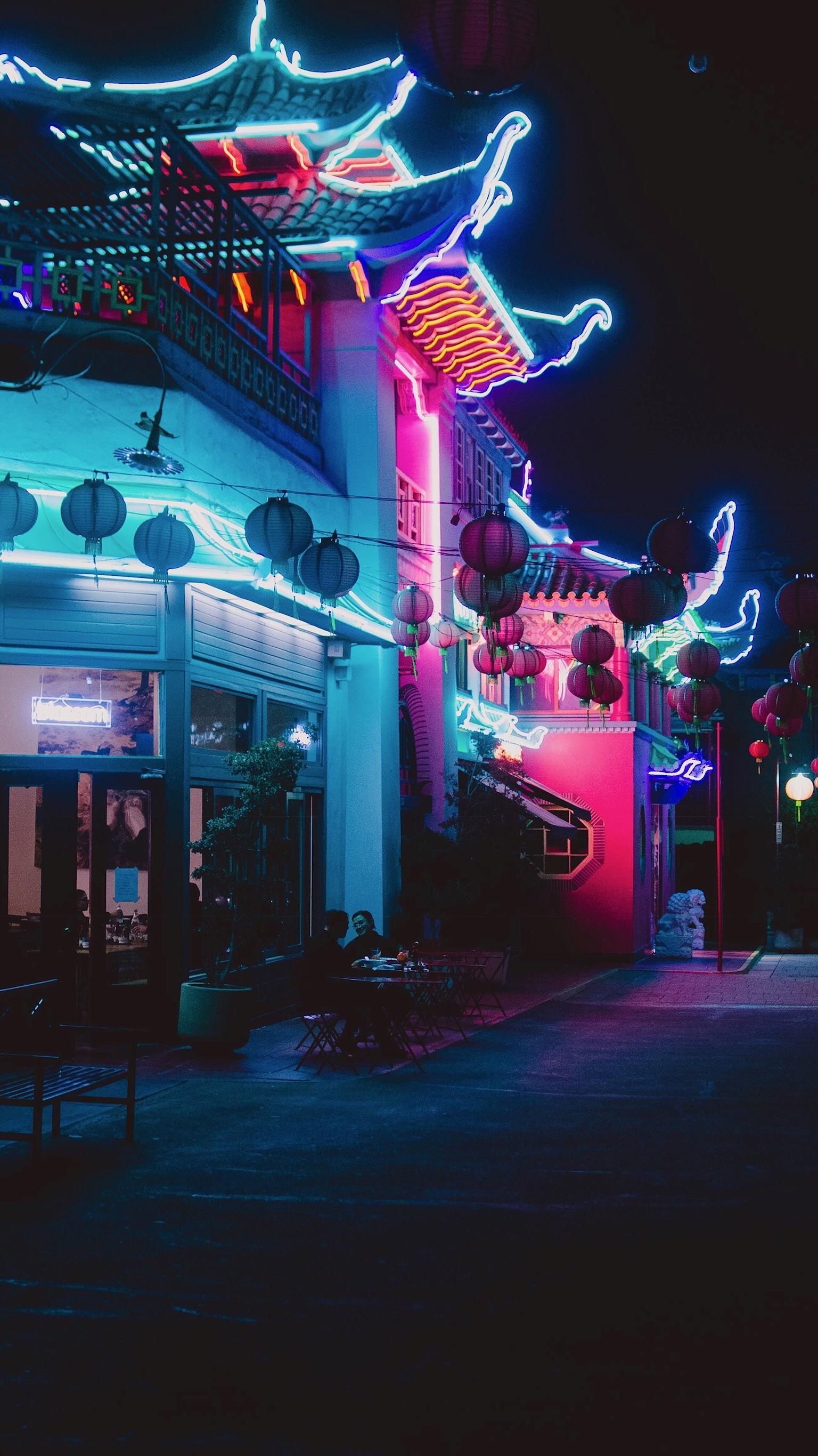 1540x2740 Does anyone have wallpaper similar to these, where neon lights pop, Phone