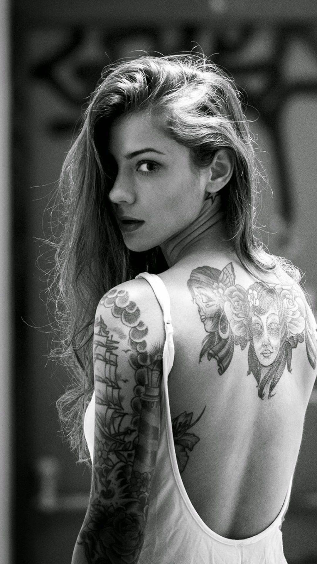 1080x1920 Beautiful Girl Tattooed Back #iPhone #plus #wallpaper. iPhone 6, Phone