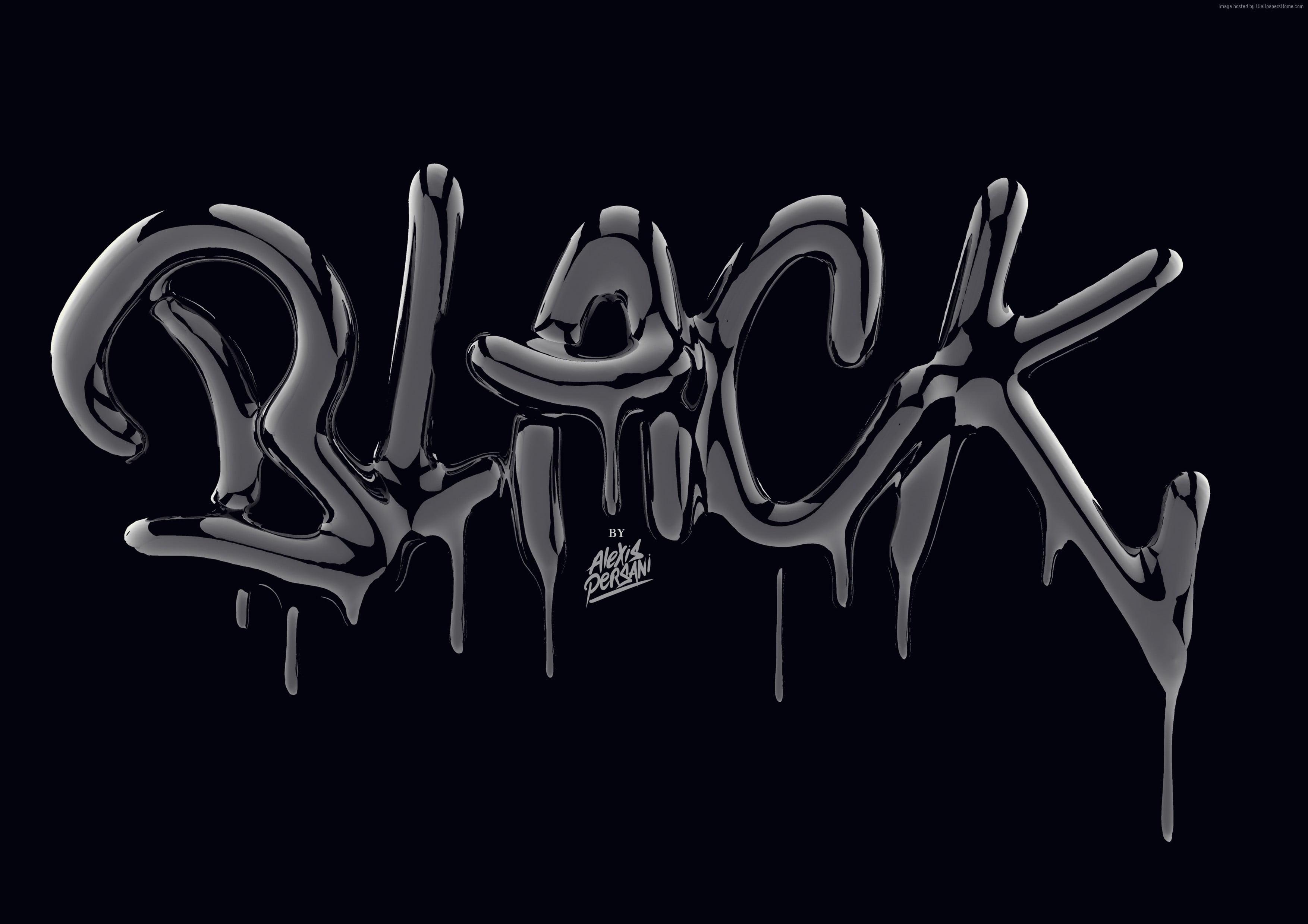 3510x2480 Black paint drip font wallpaper HD wallpaper, Desktop