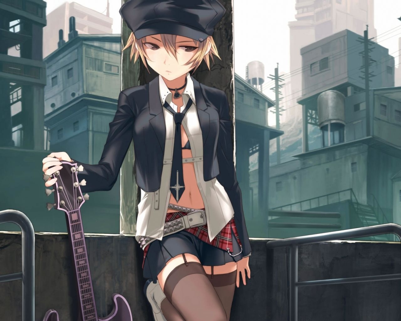 1280x1030 Free download Girl With A Guitar Anime Wallpaper Image, Desktop