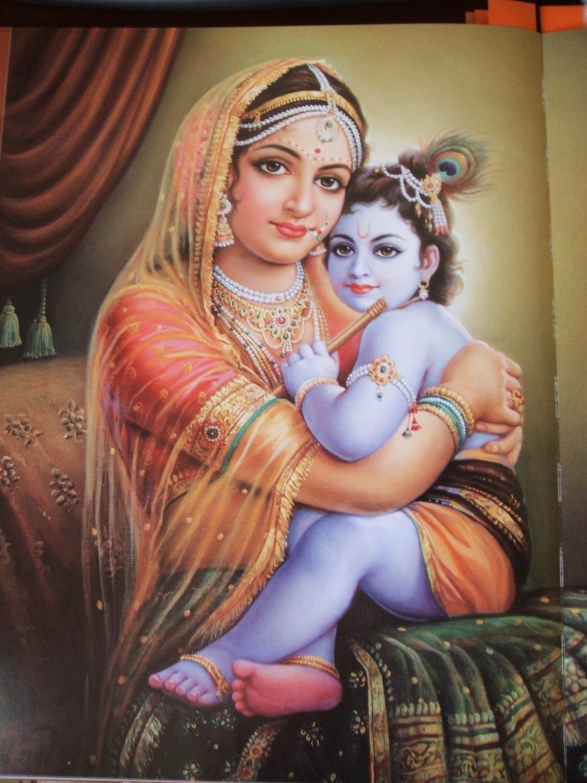 1200x1600 Lord Krishna With Yashoda Mata Beautiful Picture, Phone