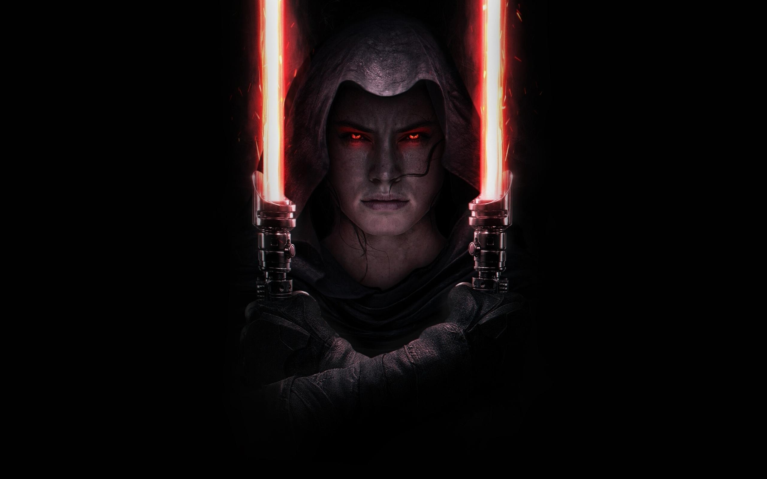 2560x1600 Dark Side Rey and Double Bladed Lightsaber, Desktop