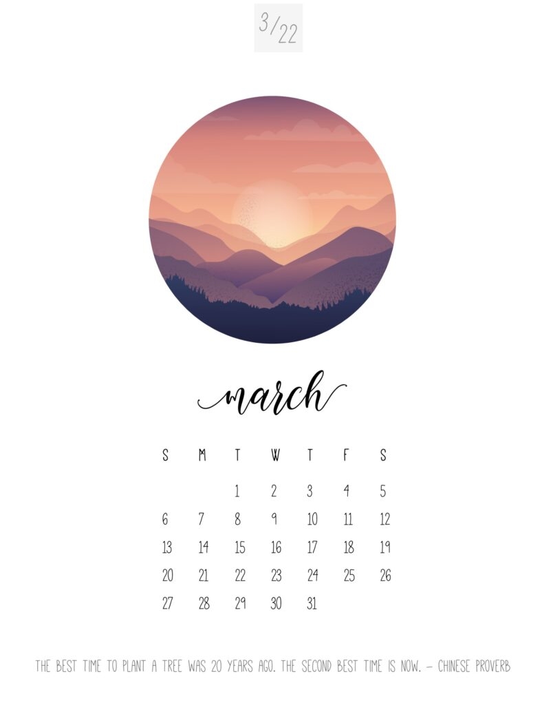 800x1030 Free Printable March 2022 Calendars, Phone