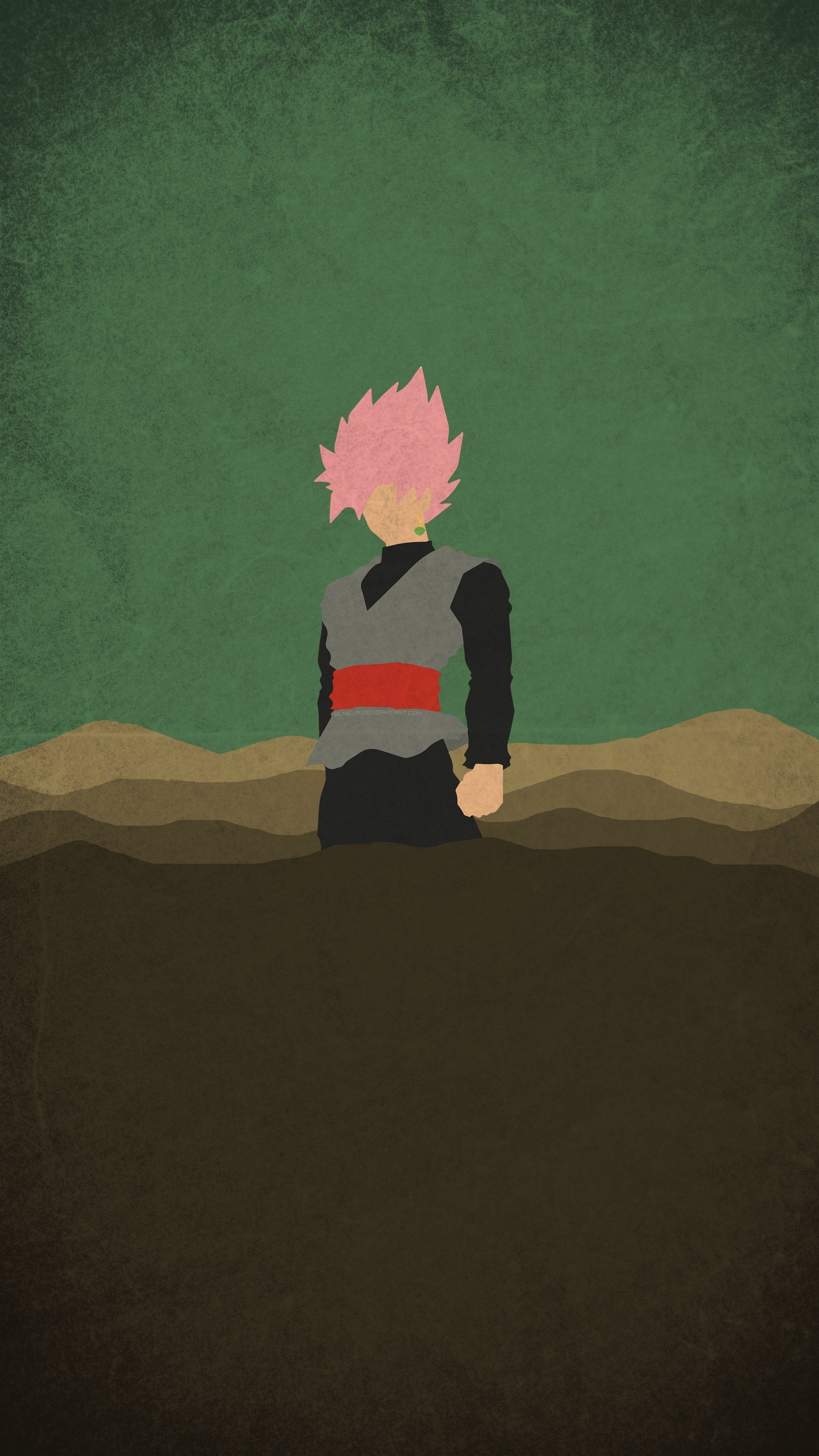 2160x3840 Super Sayan Rosé Black Goku minimal mobile wallpaper, Phone