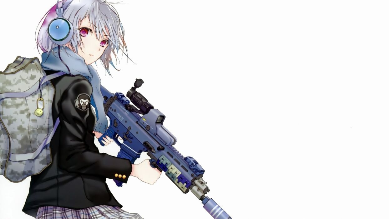 1250x700 Anime girl attitude backpack weapons 12215 1920x1080 wallpaper, Desktop