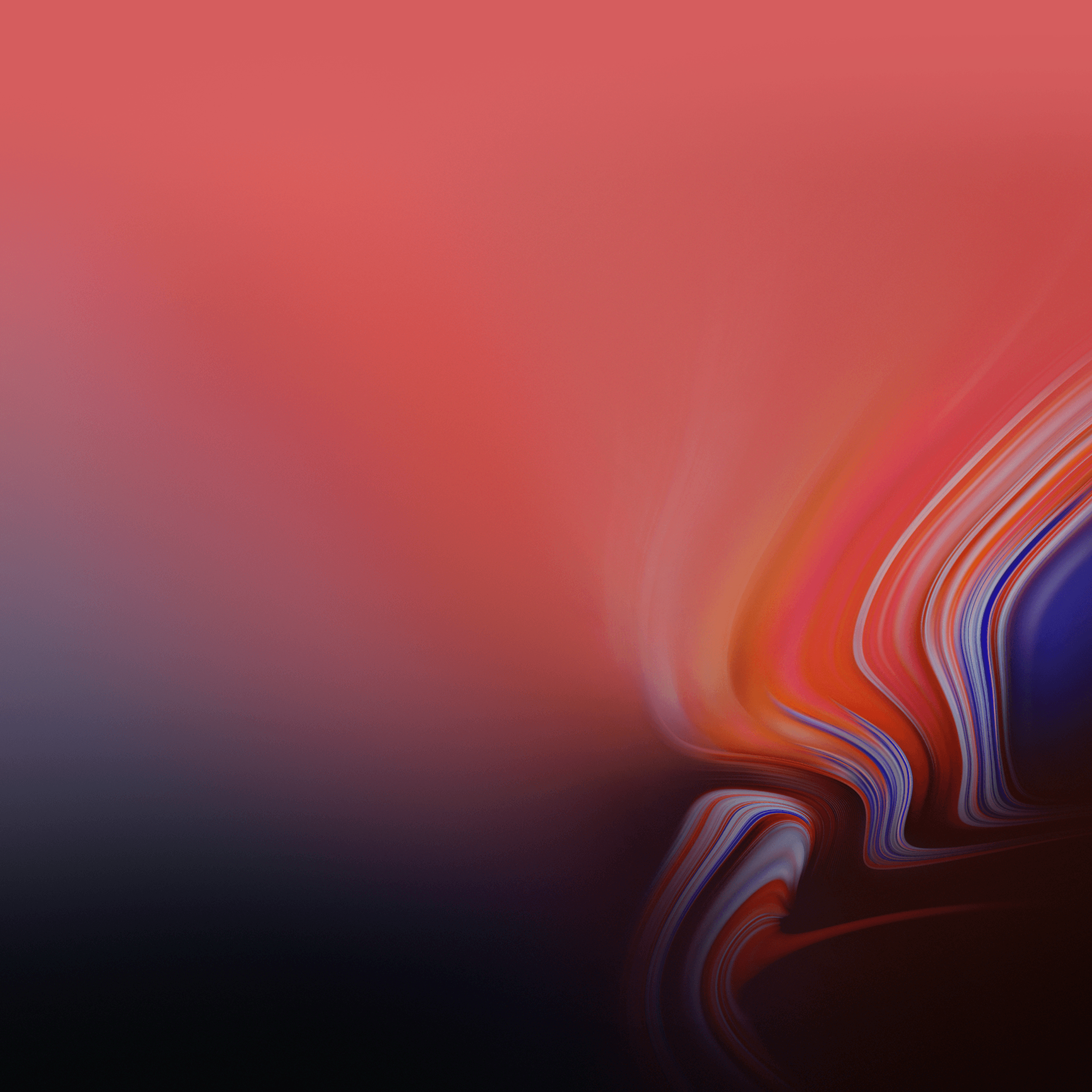 2560x2560 Wallpaper Waves, Gradient, Red, Samsung Galaxy Tab S Stock, HD, Phone