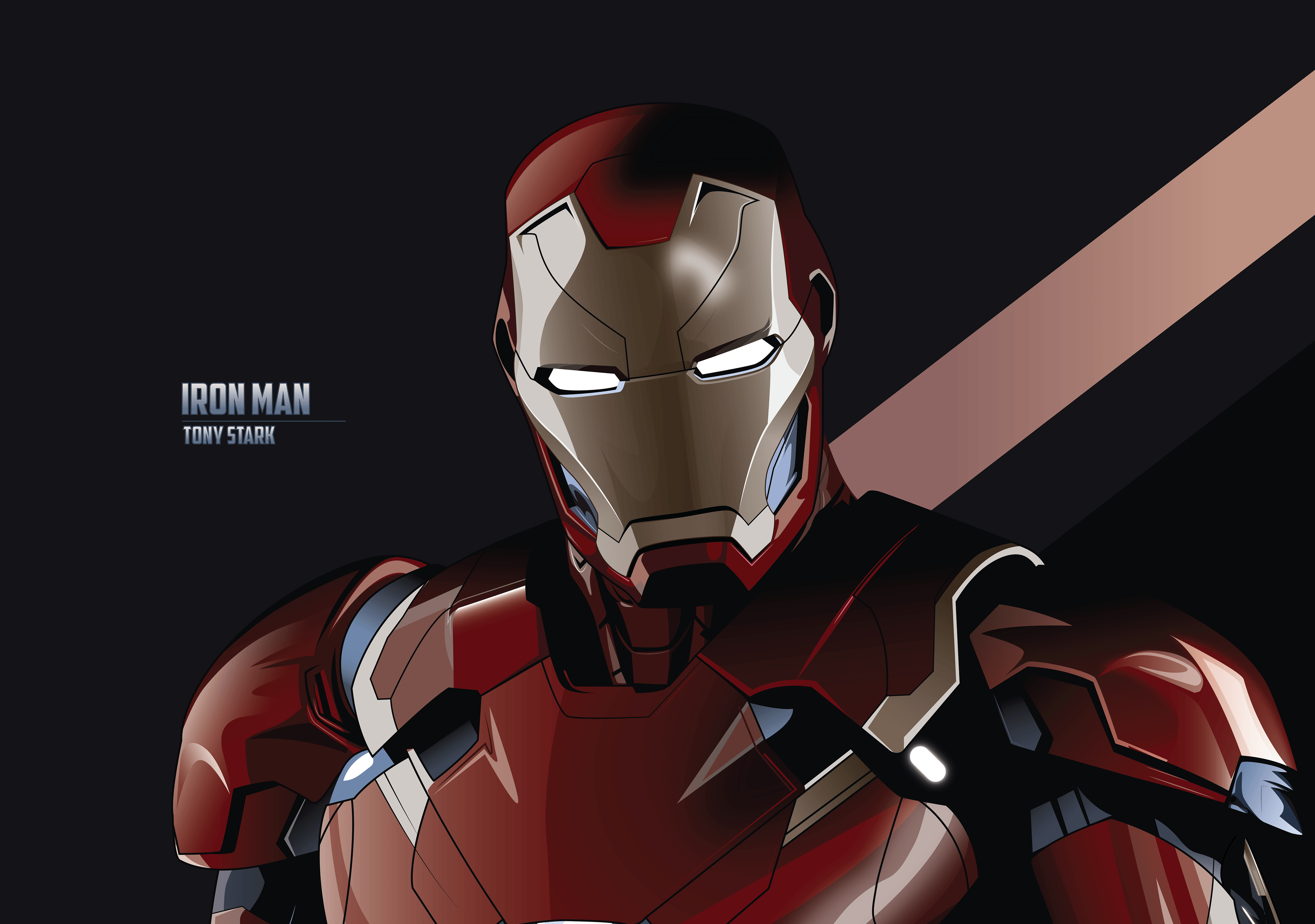 3840x2700 Wallpaper Iron Man, Tony Stark, Minimal, HD, 4K, Creative Graphics, Desktop