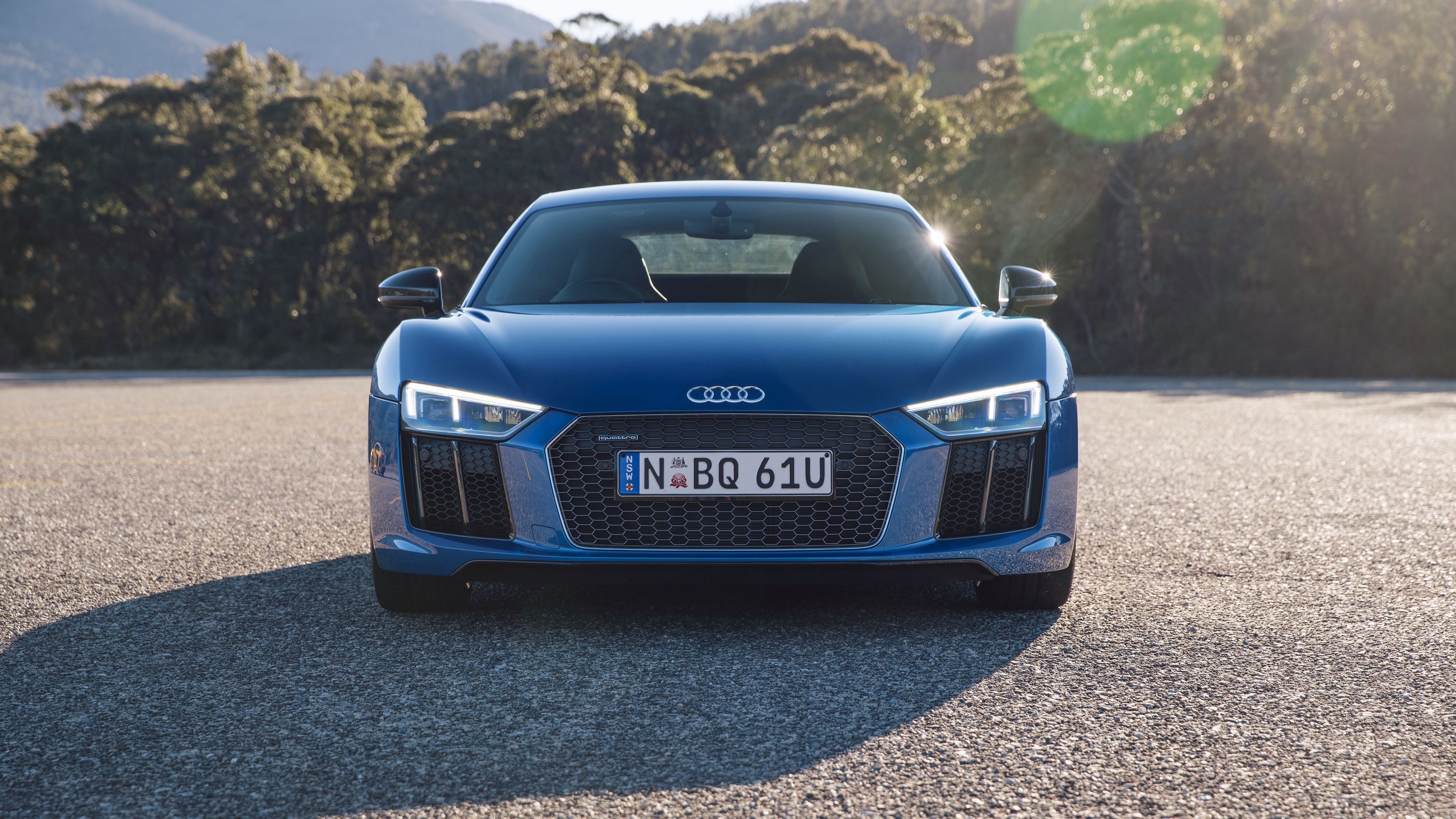 3840x2160 Download wallpaper  audi, r v blue, front view 4k uhd 16:9 HD background, Desktop