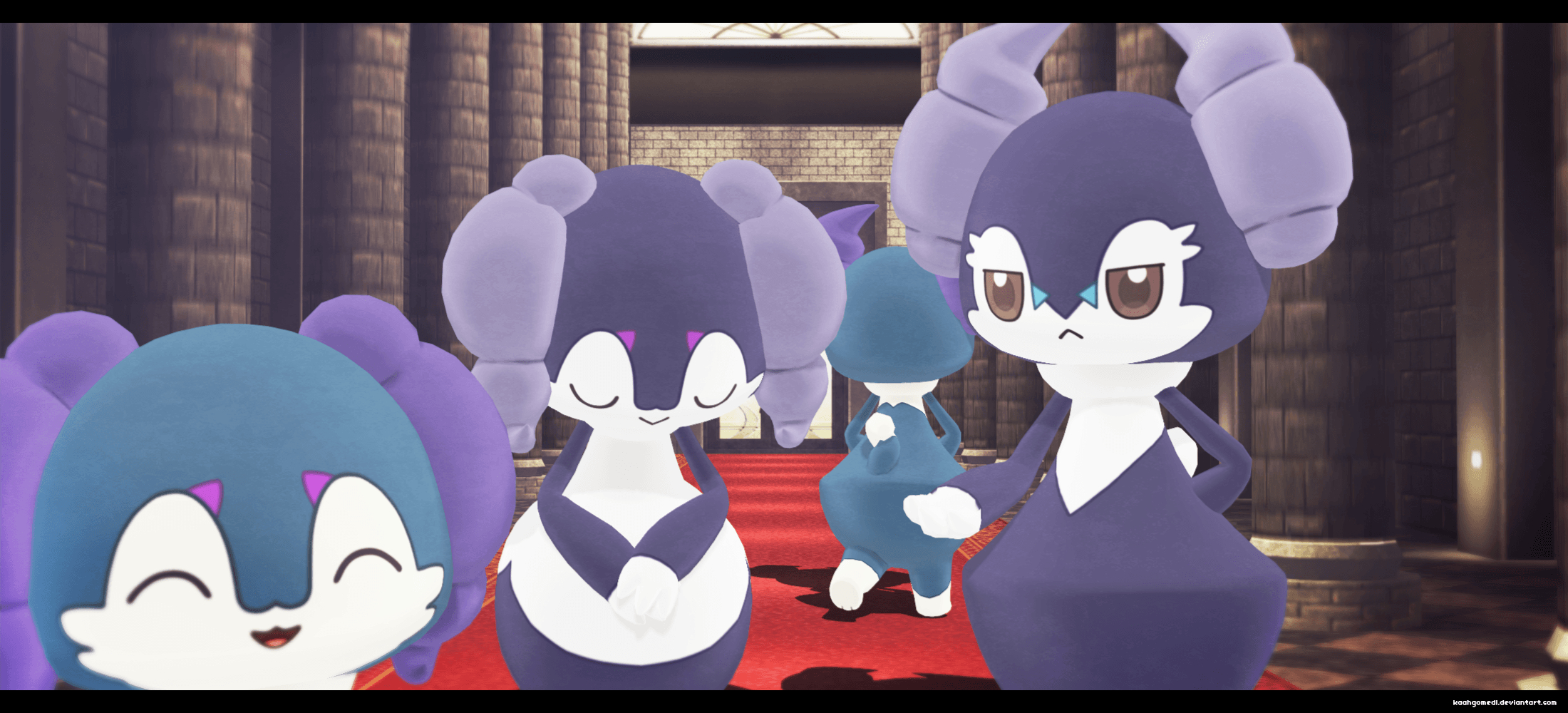 2200x1000 MMD Pokemon: Indeedee, Dual Screen