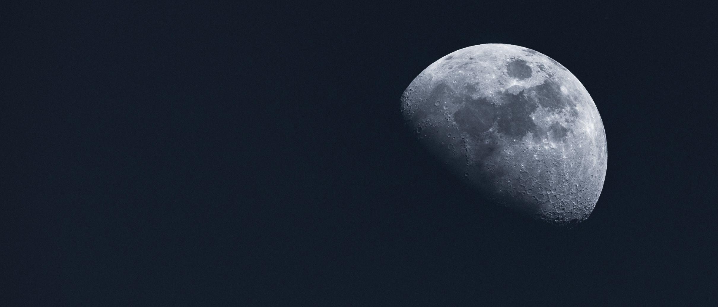 2420x1040 21:9 Wallpaper of the Moon I shot today, Dual Screen