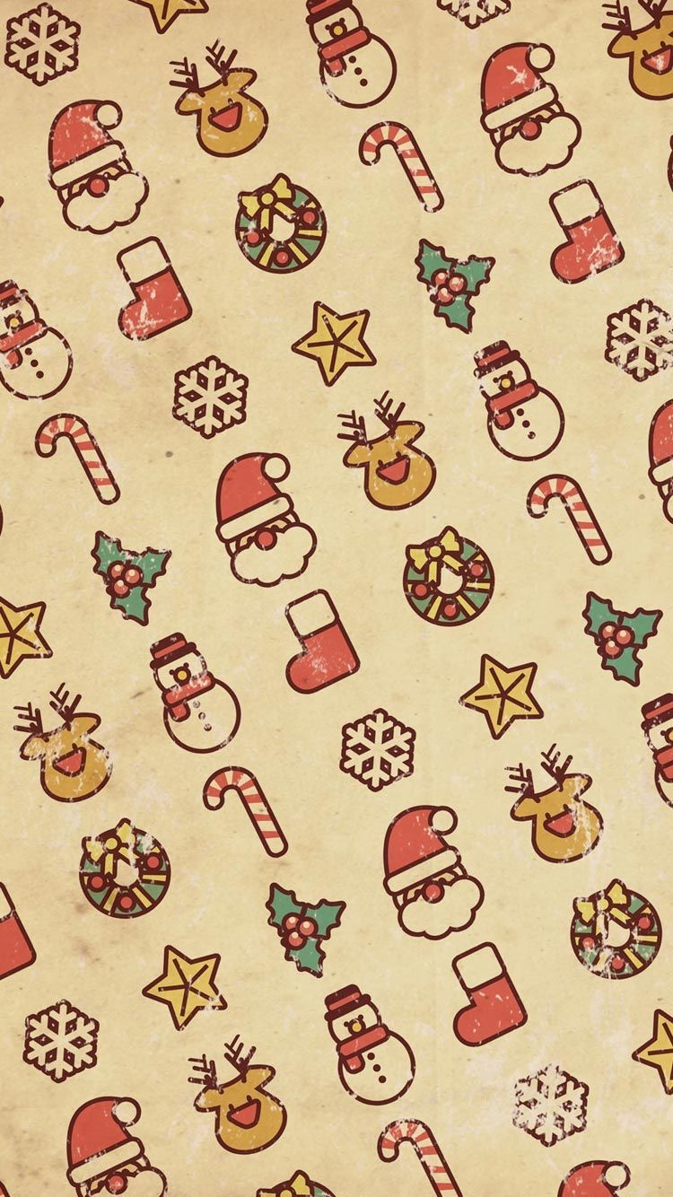 750x1340 Vintage Christmas Phone Wallpaper Free Vintage Christmas Phone Background, Phone