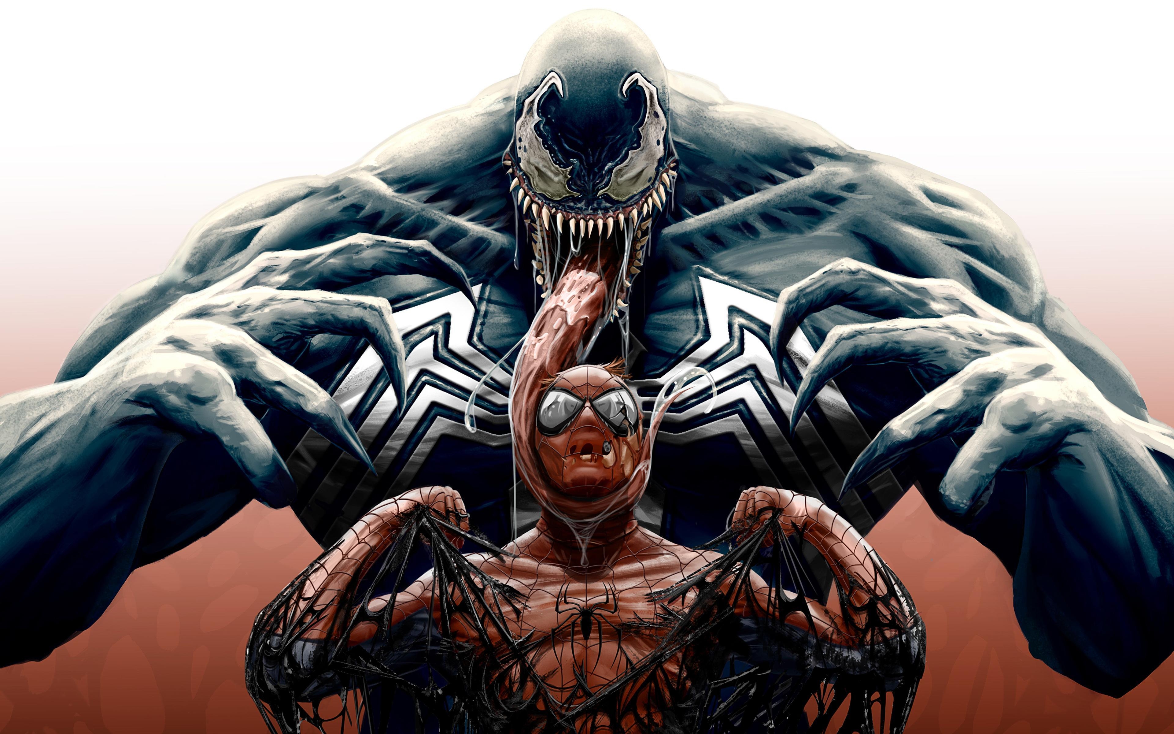 3840x2400 Venom Vs Spider Man Artwork 4K Wallpaper, Desktop