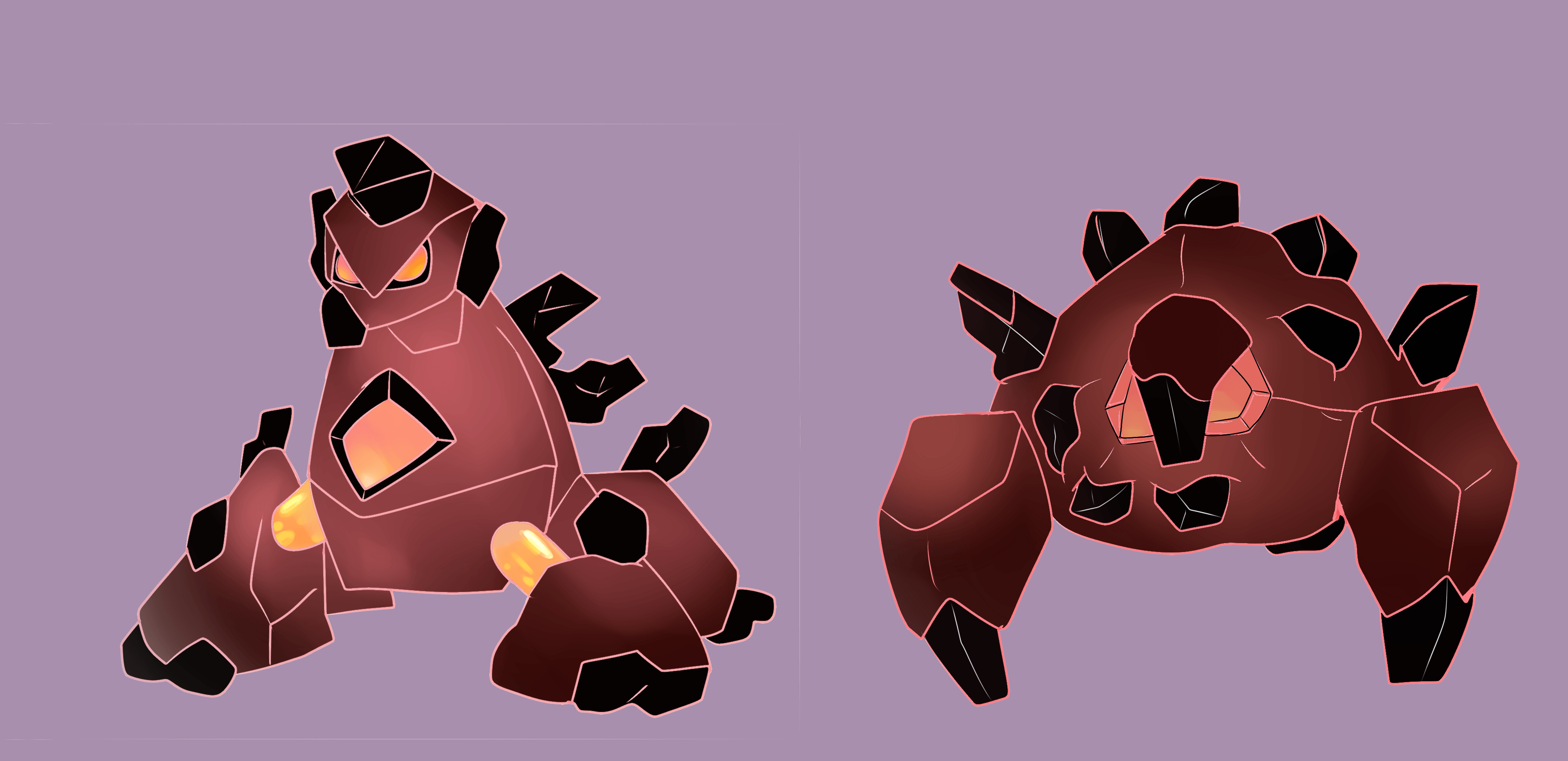 3690x1790 I Wanted To Make A Fire Rock Regional Form Of Gigalith And Boldore, Dual Screen