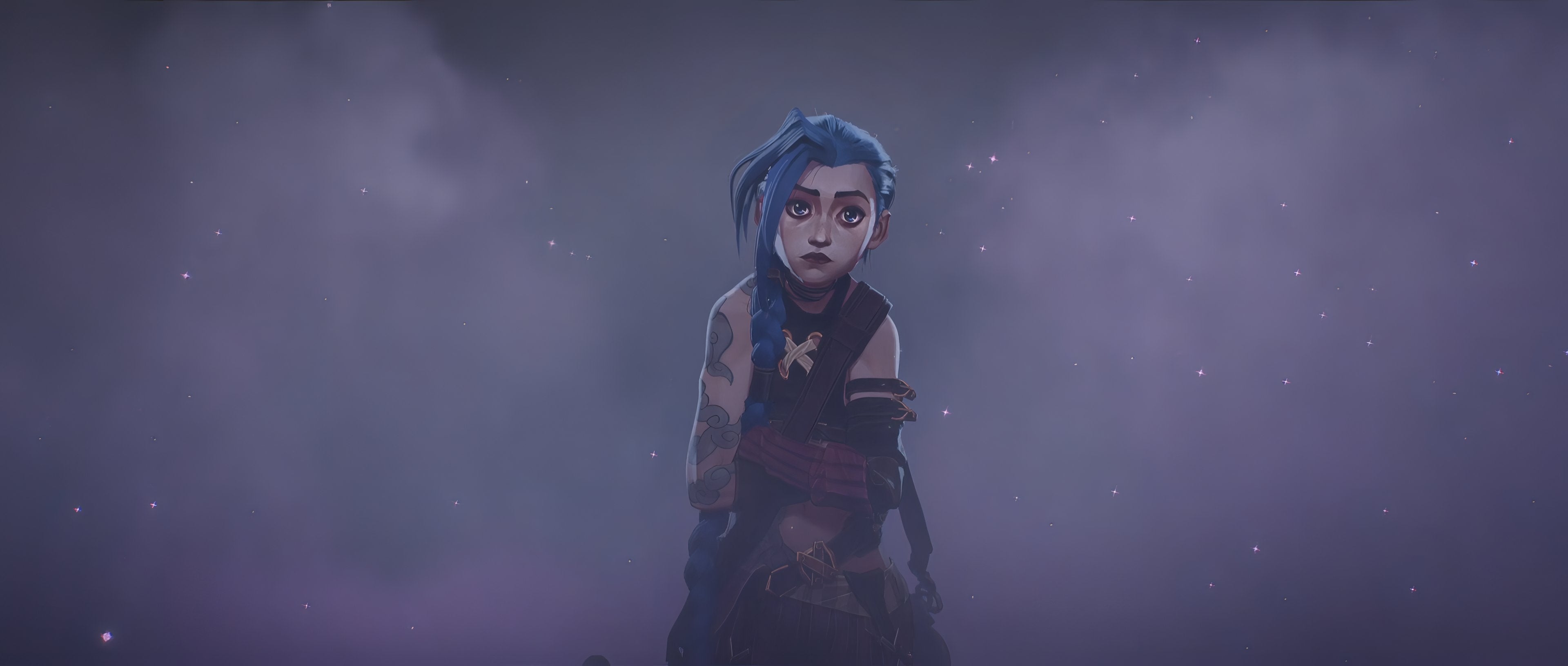 3840x1640 Arcane Jinx 4K Upscaled Wallpaper E04 09, Dual Screen