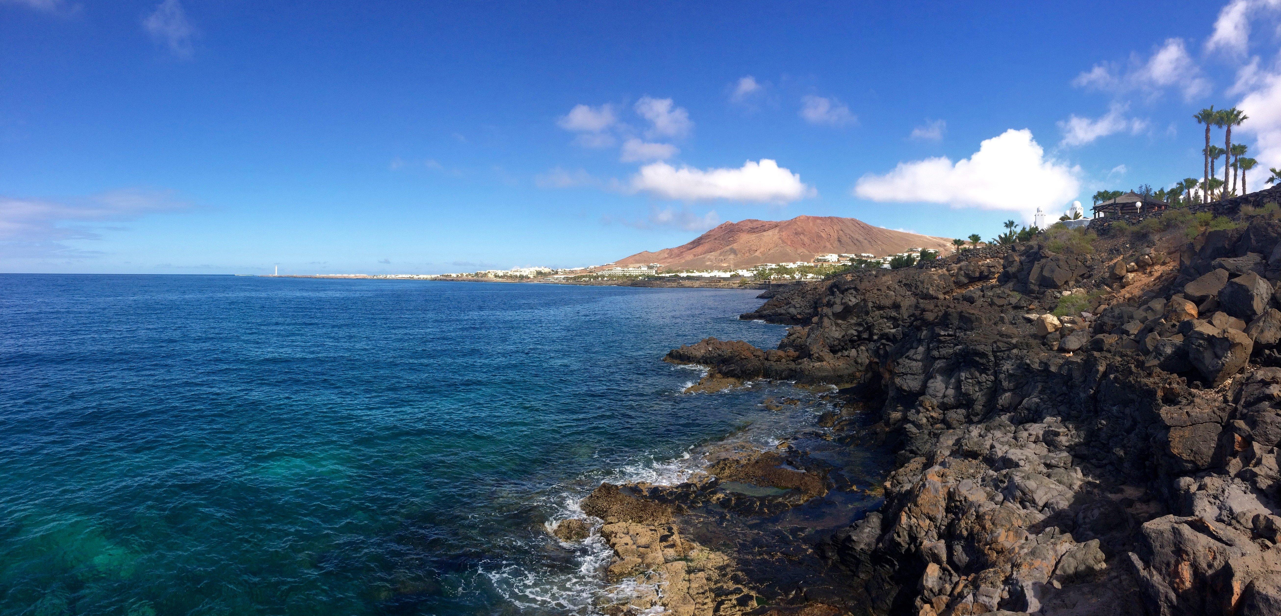 5230x2520 Lanzarote Canary Islands 4K wallpaper, Dual Screen