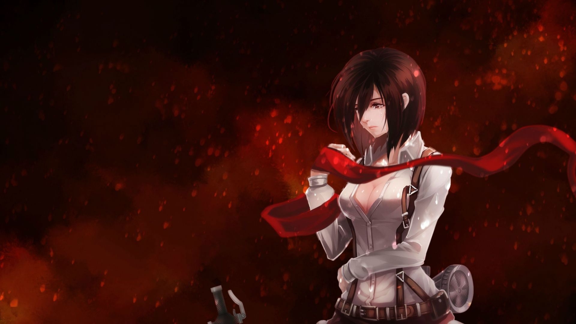 1920x1080 Desktop Wallpaper Hot Anime Girl, Crying, Mikasa Ackerman, Attack On Titan, HD Image, Picture, Background, 77c551, Desktop