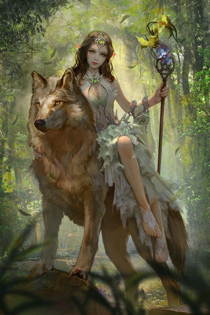 740x1110 Fantasy Elf And Wolf Wallpaper iPhone Resolution Elf, Phone