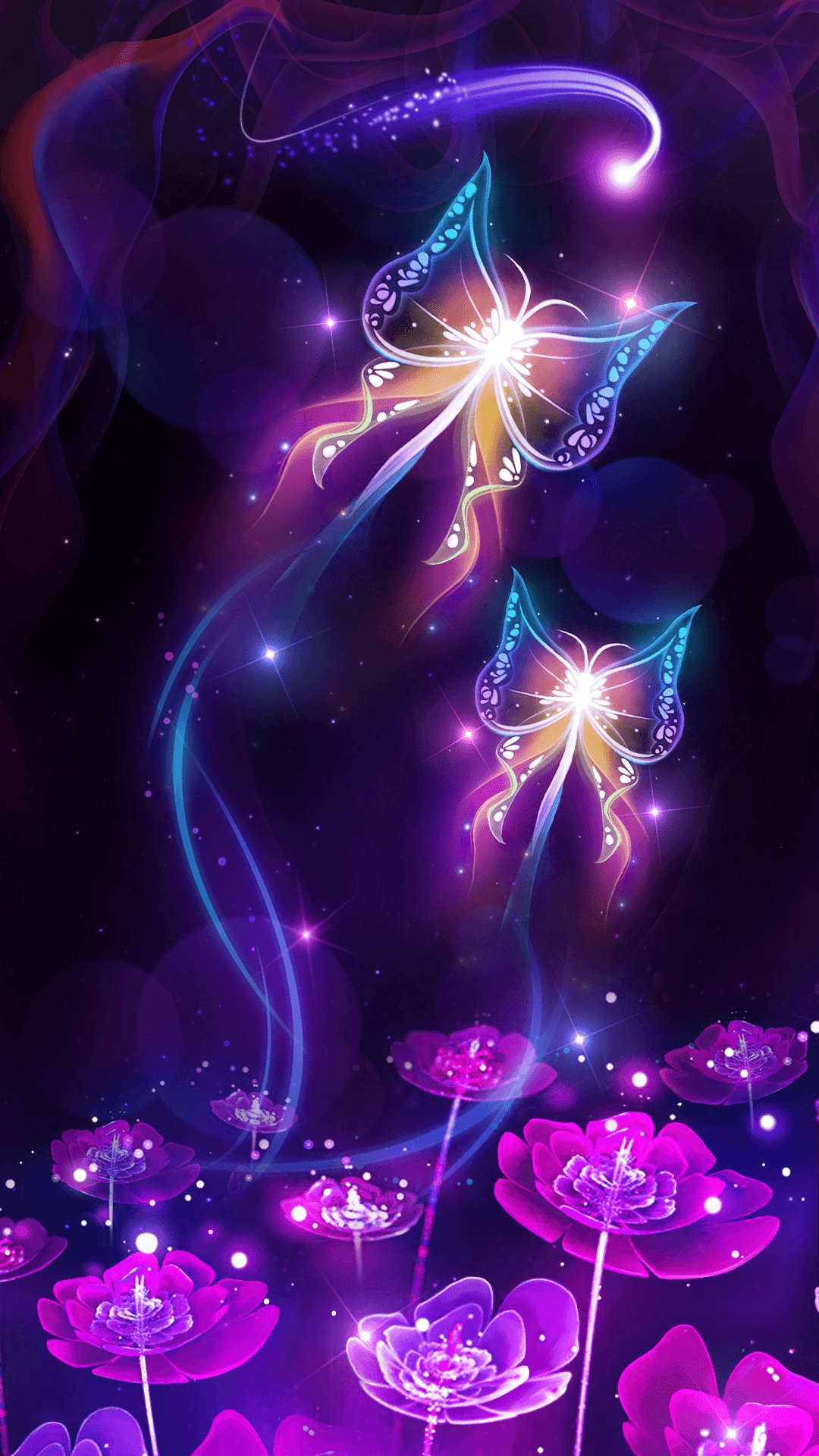 1080x1920 Neon Butterfly Wallpaper Free Neon Butterfly Background, Phone