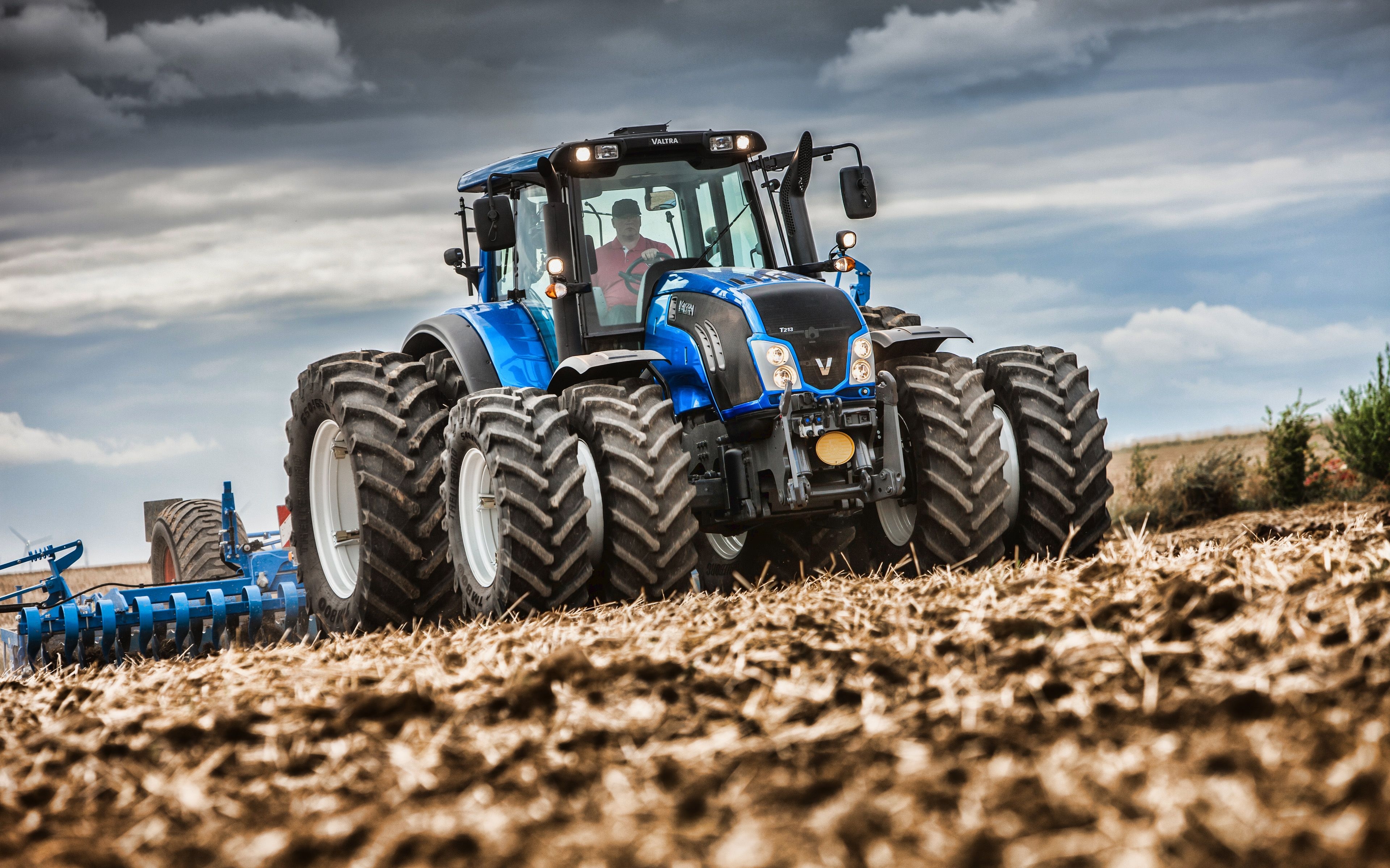 3840x2400 Download Wallpaper Valtra T 4k, Plowing Field, 2019 Tractors, Valtra T Series, Agricultural Machinery, HDR, Agriculture, Blue Tractor, Harvest, Tractor In The Field, Valtra For Desktop With Resolution. High Quality HD Picture, Desktop