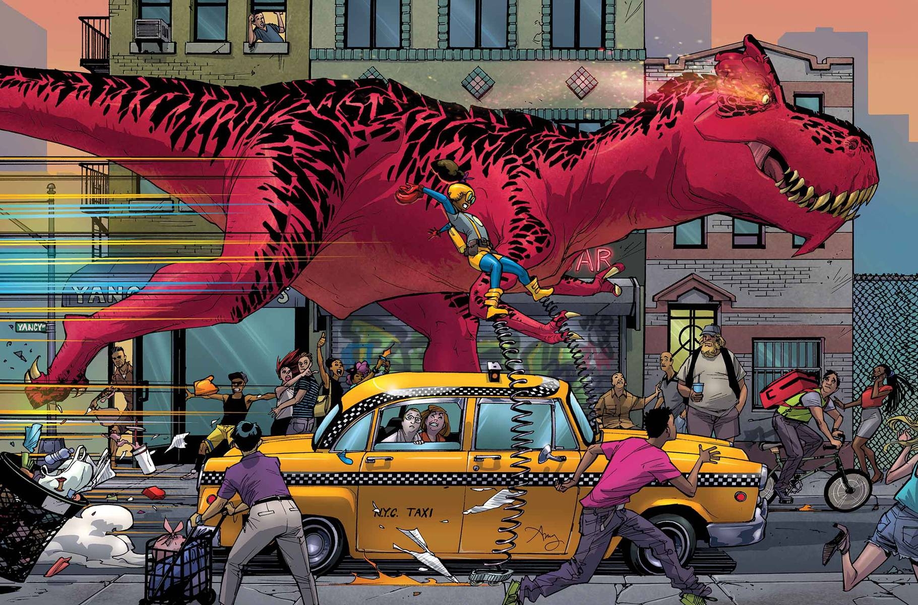 1830x1200 JUL161097 GIRL AND DEVIL DINOSAUR BY REEDER POSTER, Desktop